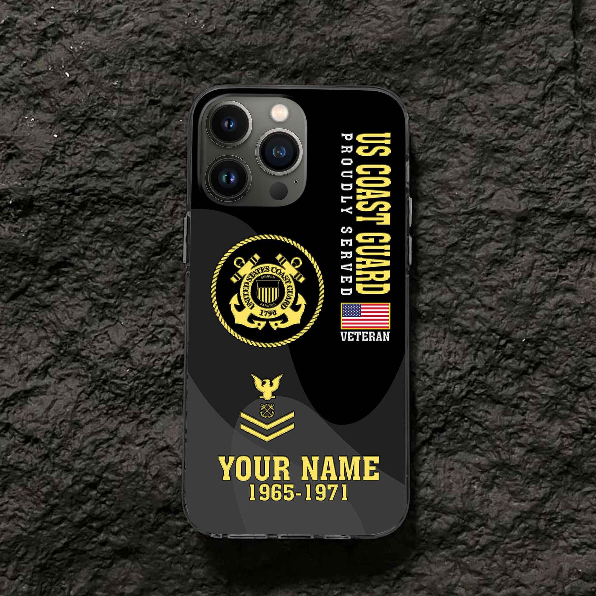 Premium USCG Phone Case VPVC506005, Custom Name, Rank, Year, Gifts For Coast Guard Veteran, Best Gifts On Father's Day, Armed Forces Day, Independence Day, Veterans Day.