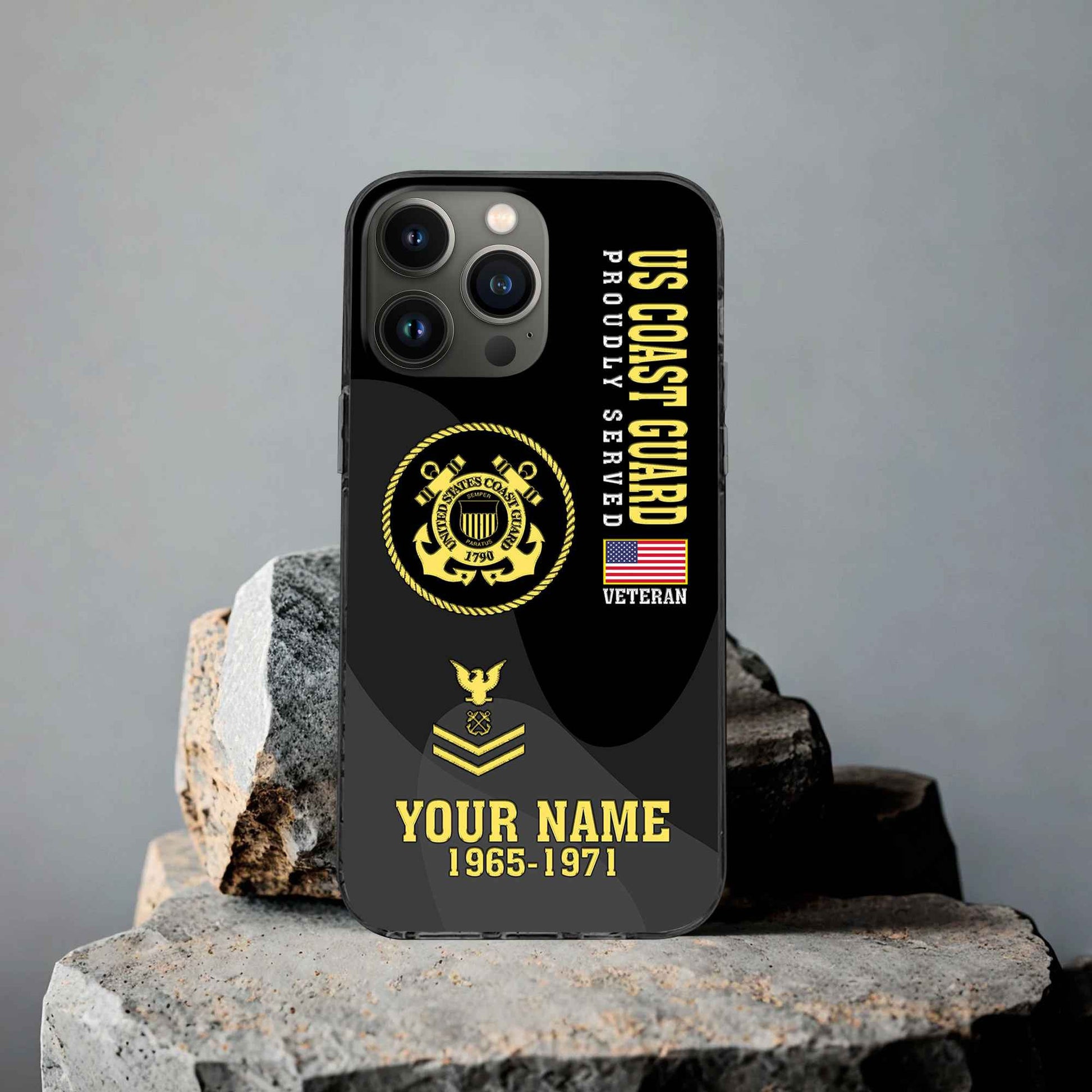 Premium USCG Phone Case VPVC506005, Custom Name, Rank, Year, Gifts For Coast Guard Veteran, Best Gifts On Father's Day, Armed Forces Day, Independence Day, Veterans Day.