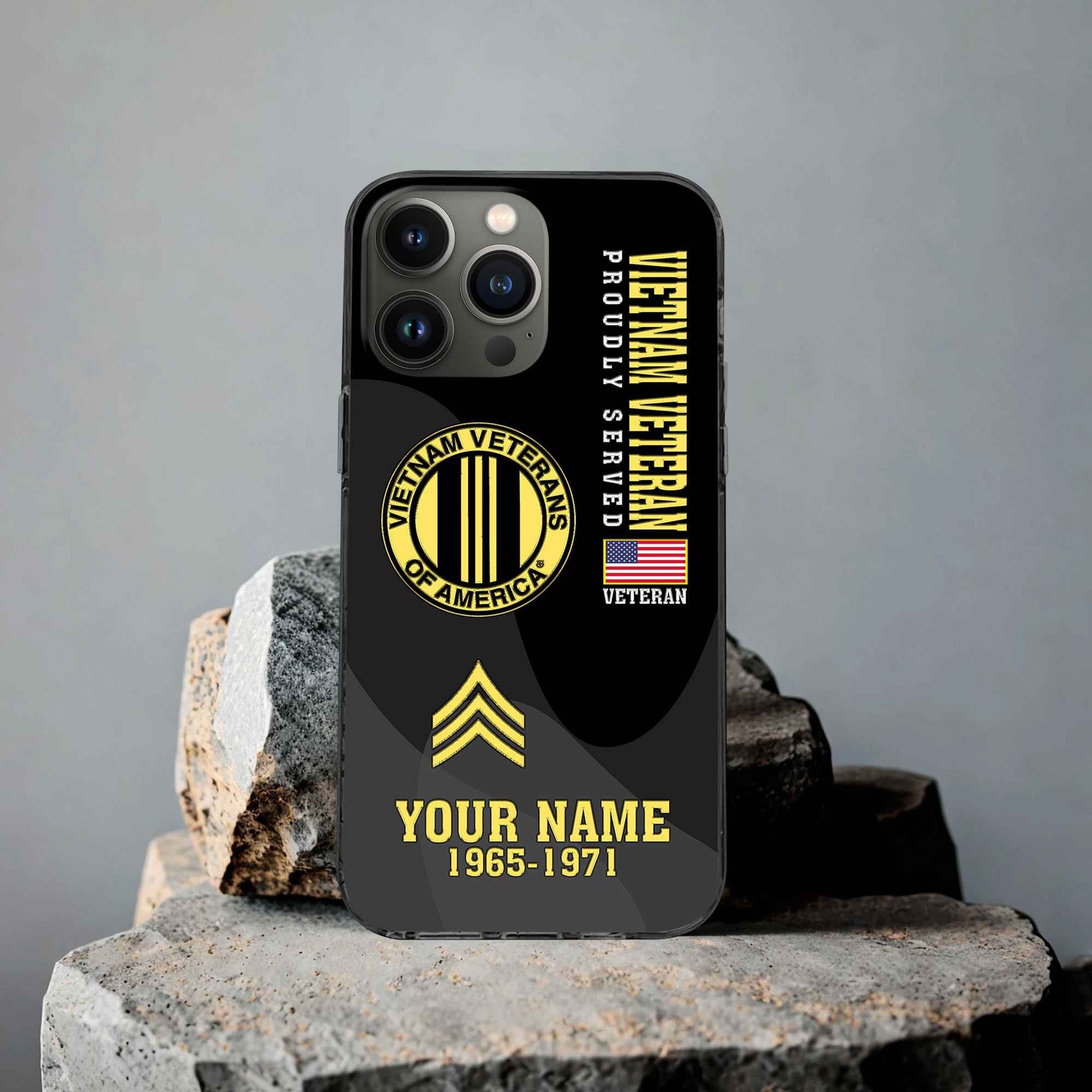 Premium Vietnam Veteran Phone Case VPVC506006, Custom Name, Rank, Year, Gifts For Vietnam Veteran, Best Gifts On Father's Day, Armed Forces Day, Independence Day, Veterans Day.