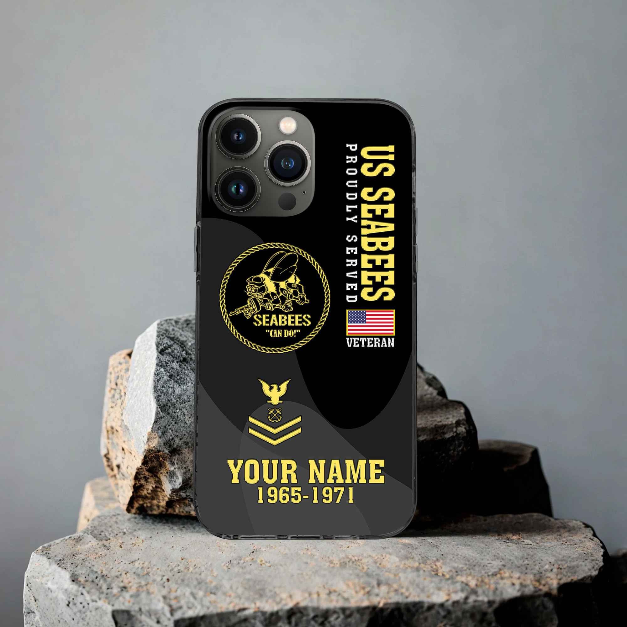 Premium US Seabees Phone Case VPVC506009, Custom Name, Rank, Year, Gifts For US Seabees, Best Gifts On Father's Day, Armed Forces Day, Independence Day, Veterans Day.