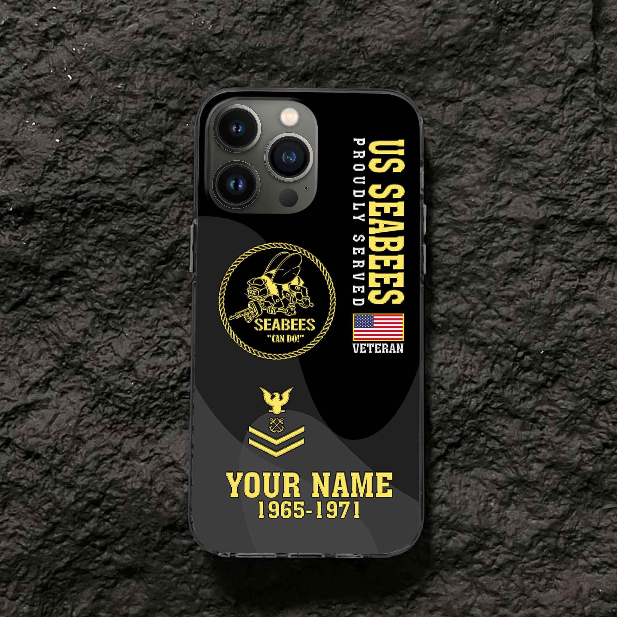 Premium US Seabees Phone Case VPVC506009, Custom Name, Rank, Year, Gifts For US Seabees, Best Gifts On Father's Day, Armed Forces Day, Independence Day, Veterans Day.