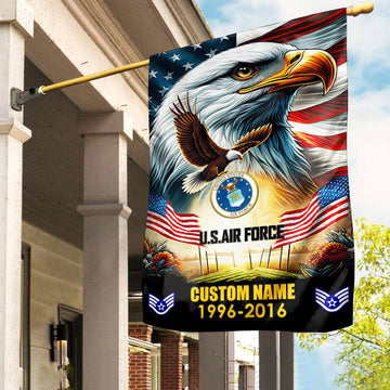 Premium Custom Name, Rank USAF Flag VPVC110204, Gift For Air Force Veteran, American Flag, Patriotic Flag, Garden Flag, House Flag, Best Gifts On Father's Day, Independence Day, Veterans Day.