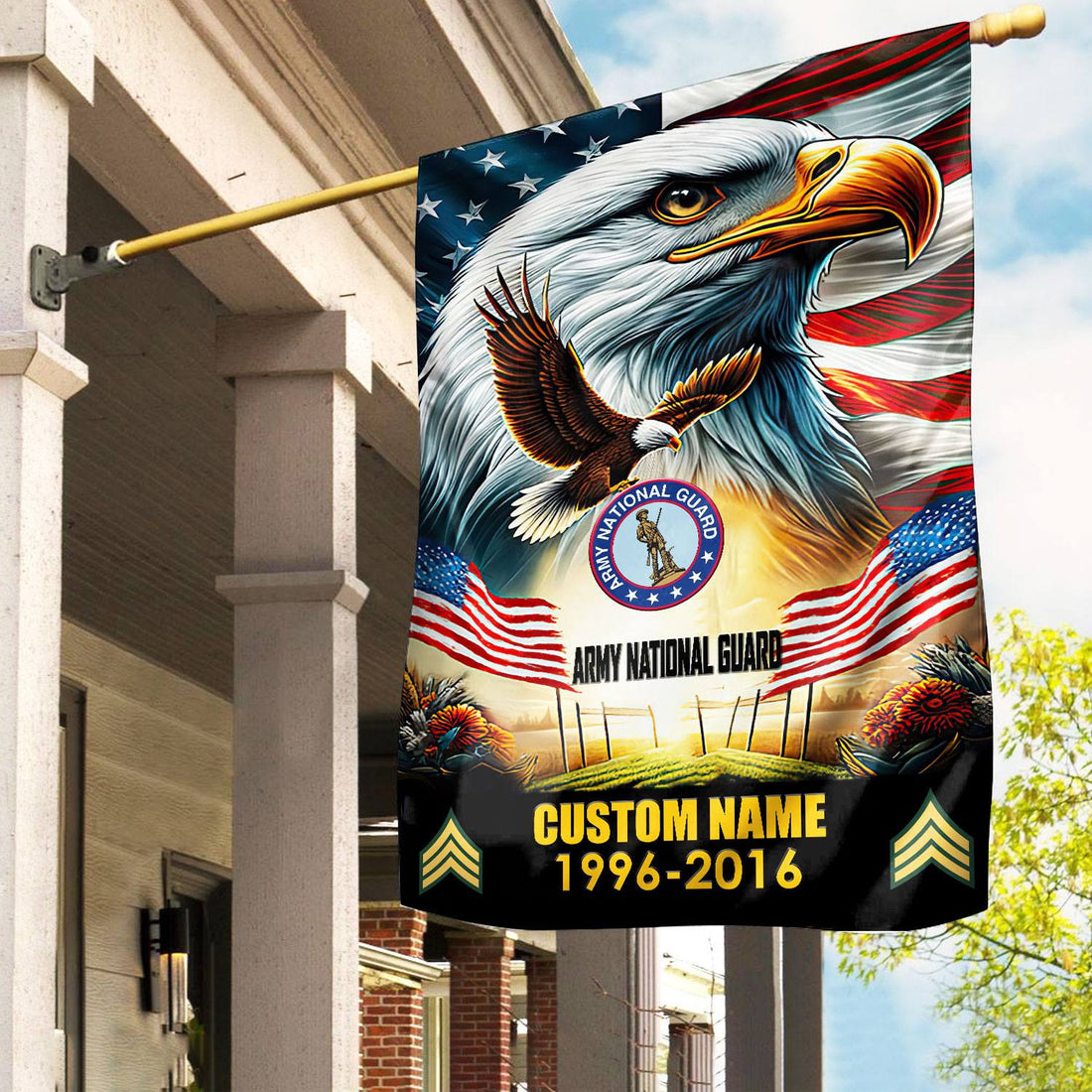 Premium Custom Name, Rank US Army National Guard Flag VPVC110208, Gift For Army National Guard Veteran, American Flag, Patriotic Flag, Garden Flag, House Flag, Best Gifts On Father's Day, Independence Day, Veterans Day.