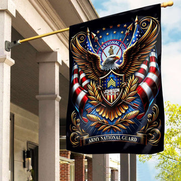 US Army National Guard Flag VPVC110408, Custom Name, Rank, Year, Gift For Army National Guard Veteran, American Flag, Patriotic Flag, Garden Flag, House Flag, Best Gifts On Father's Day, Independence Day, Veterans Day.