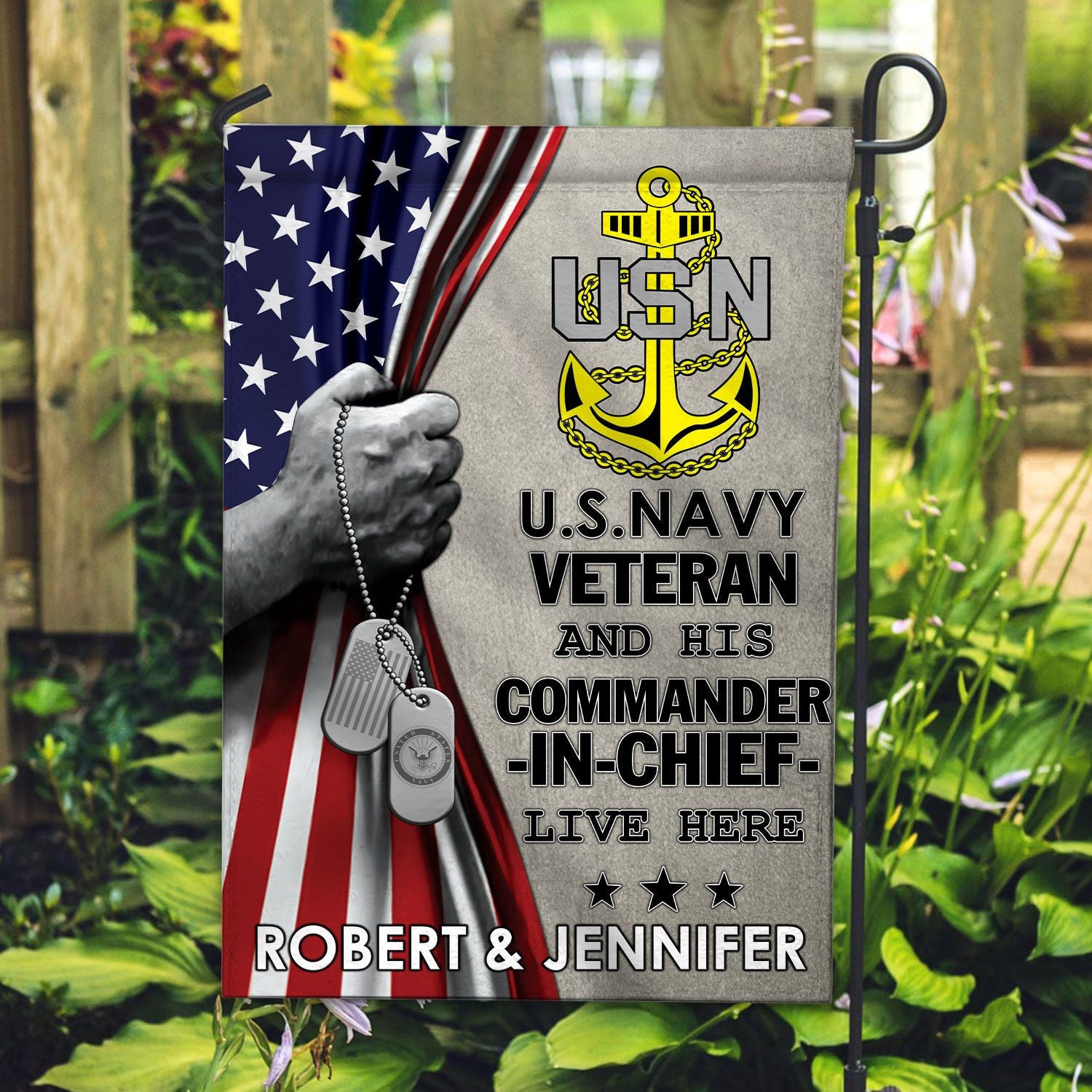 US Navy Flag VPVC110502, Custom Name, Gift For Navy Veteran, American Flag, Patriotic Flag, Garden Flag, House Flag, Best Gifts On Father's Day, Independence Day, Veterans Day.