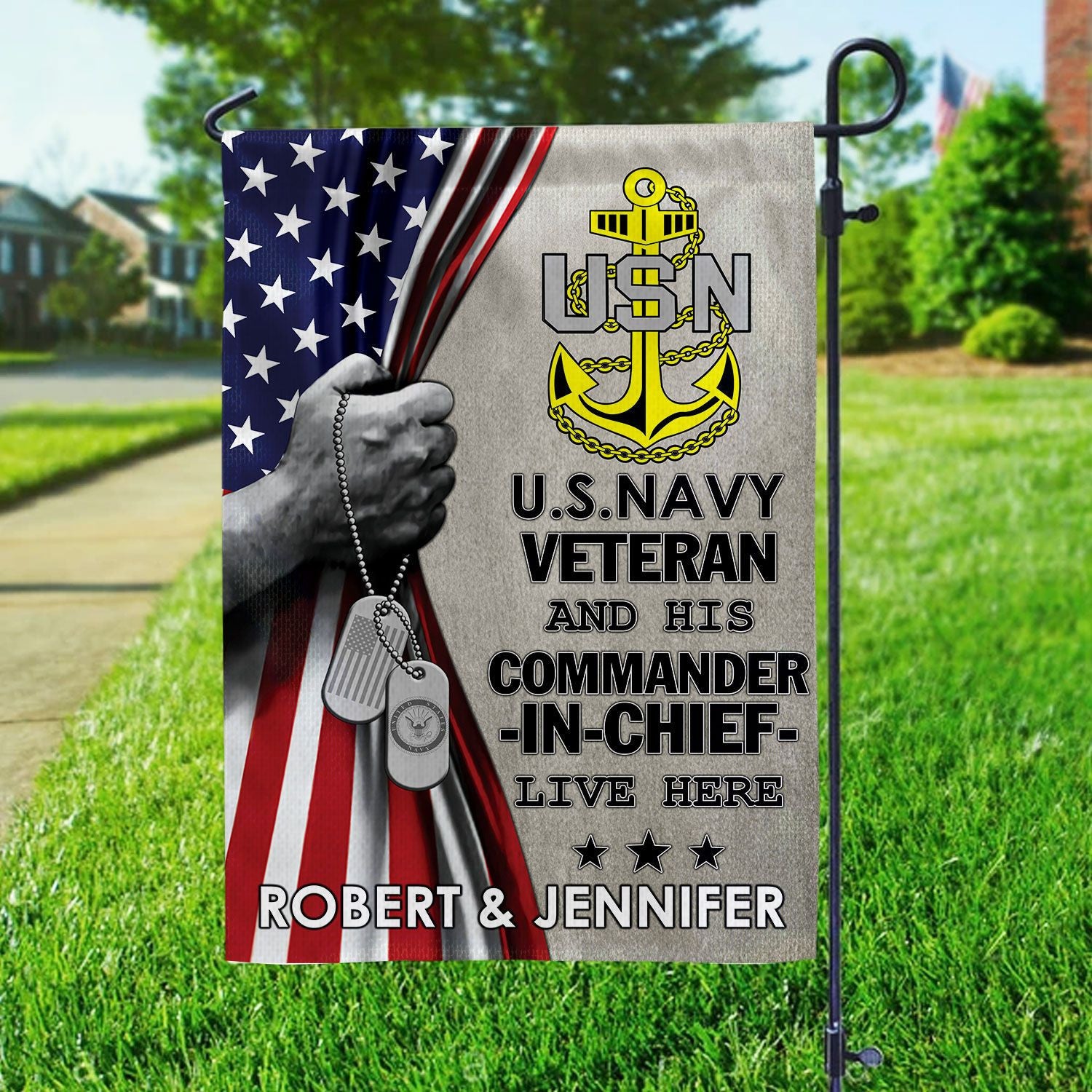 US Navy Flag VPVC110502, Custom Name, Gift For Navy Veteran, American Flag, Patriotic Flag, Garden Flag, House Flag, Best Gifts On Father's Day, Independence Day, Veterans Day.