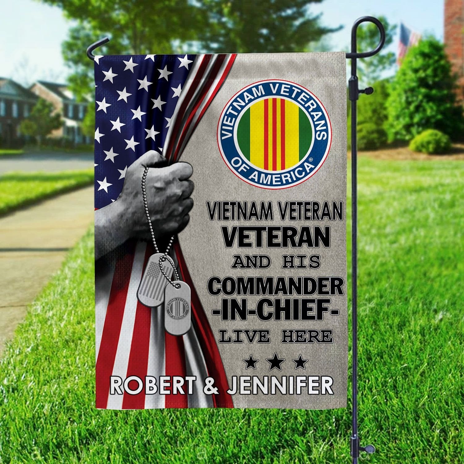 Vietnam Veteran Flag VPVC110506, Custom Name, Gift For Vietnam Veteran, American Flag, Patriotic Flag, Garden Flag, House Flag, Best Gifts On Father's Day, Independence Day, Veterans Day.