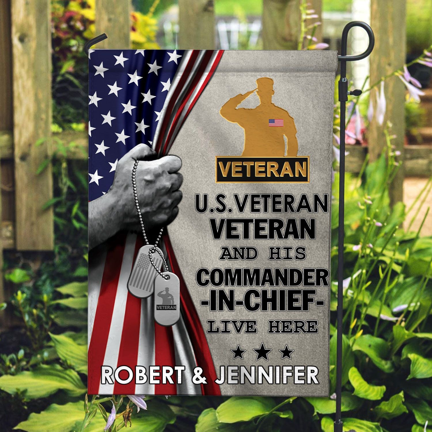 US Veteran Flag VPVC110507, Custom Name, Gift For US Veteran, American Flag, Patriotic Flag, Garden Flag, House Flag, Best Gifts On Father's Day, Independence Day, Veterans Day.