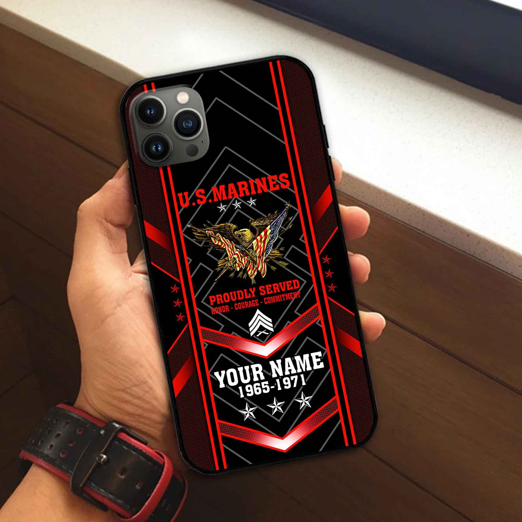 Premium Custom USMC Phone Case VPVC506103, Gifts For Marine Veteran, Best Gifts On Father's Day, Armed Forces Day, Independence Day, Veterans Day.