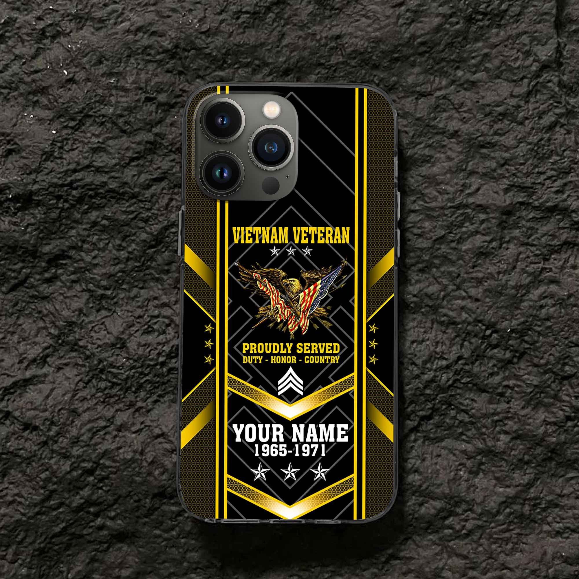 Premium Custom Vietnam Veteran Phone Case VPVC506106, Gifts For Vietnam Veteran, Best Gifts On Father's Day, Armed Forces Day, Independence Day, Veterans Day.