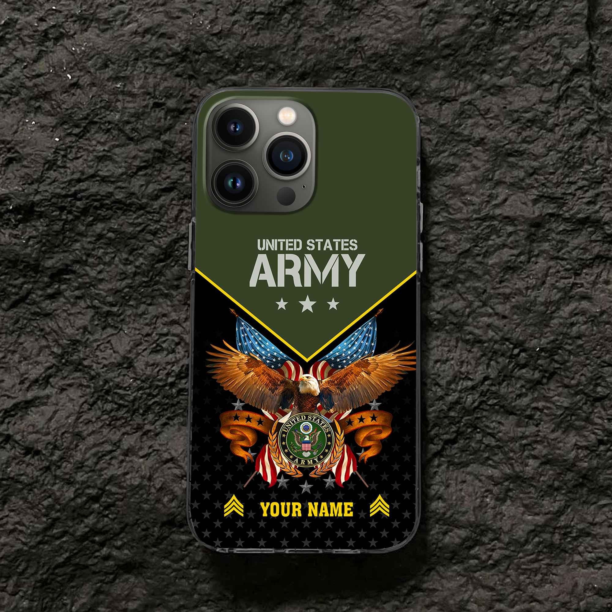 Unique Custom Name, Rank US Army Phone Case VPVC506201, Gifts For Army Veteran, Best Gifts On Father's Day, Independence Day, Veterans Day.