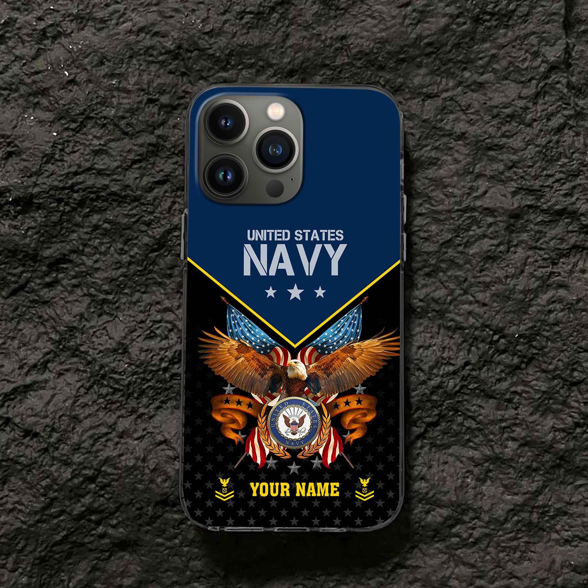 Unique Custom Name, Rank, US Navy Phone Case VPVC506202, Gifts For Navy Veteran, Best Gifts On Father's Day, Independence Day, Veterans Day.