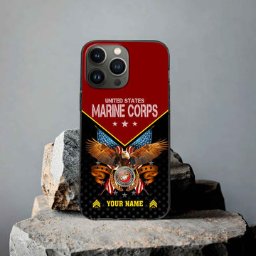 Unique Custom Name, Rank, USMC Phone Case VPVC506203, Gifts For Marine Veteran, Best Gifts On Father's Day, Independence Day, Veterans Day.
