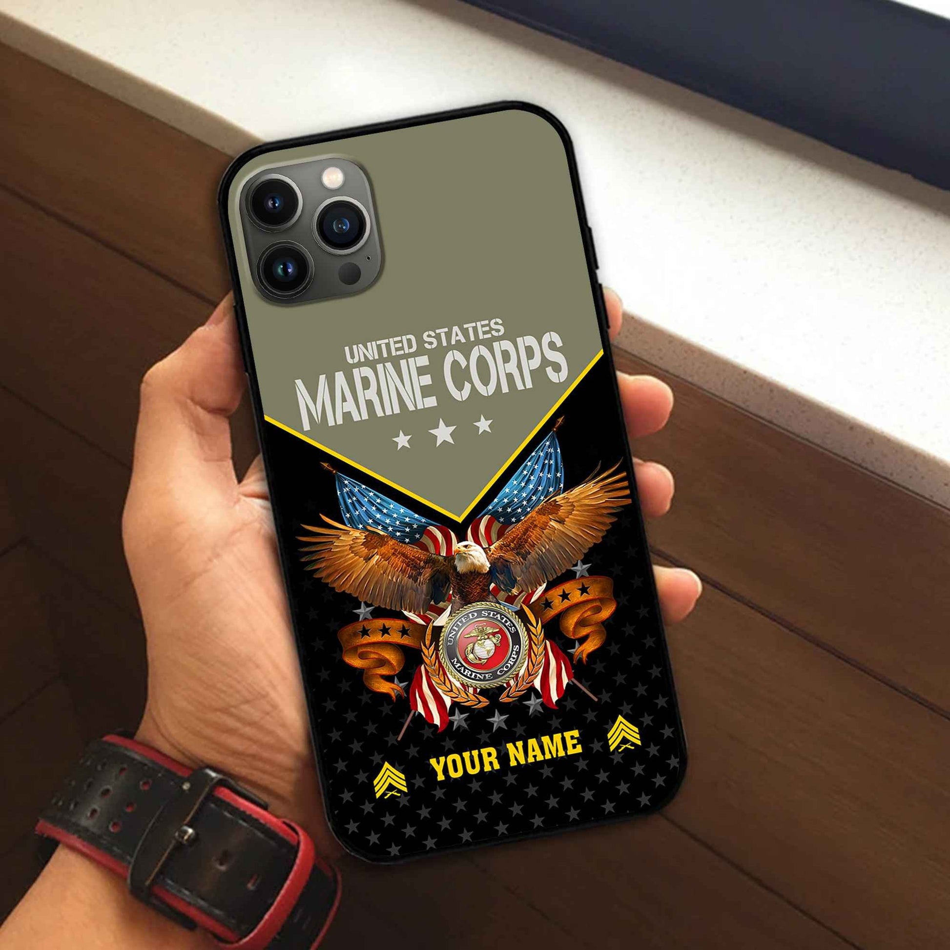 Unique Custom Name, Rank, USMC Phone Case VPVC506211, Gifts For Marine Veteran, Best Gifts On Father's Day, Independence Day, Veterans Day.