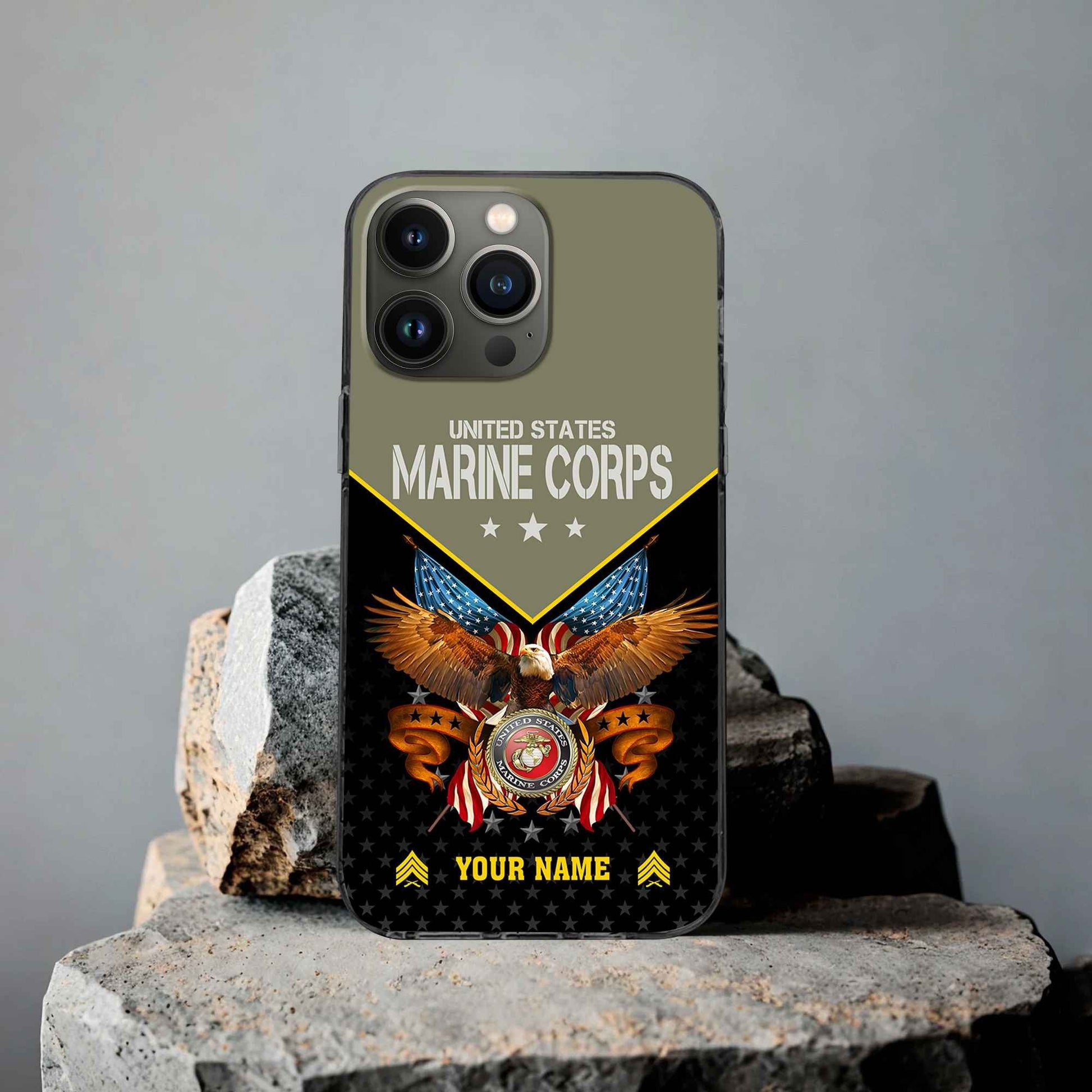 Unique Custom Name, Rank, USMC Phone Case VPVC506211, Gifts For Marine Veteran, Best Gifts On Father's Day, Independence Day, Veterans Day.