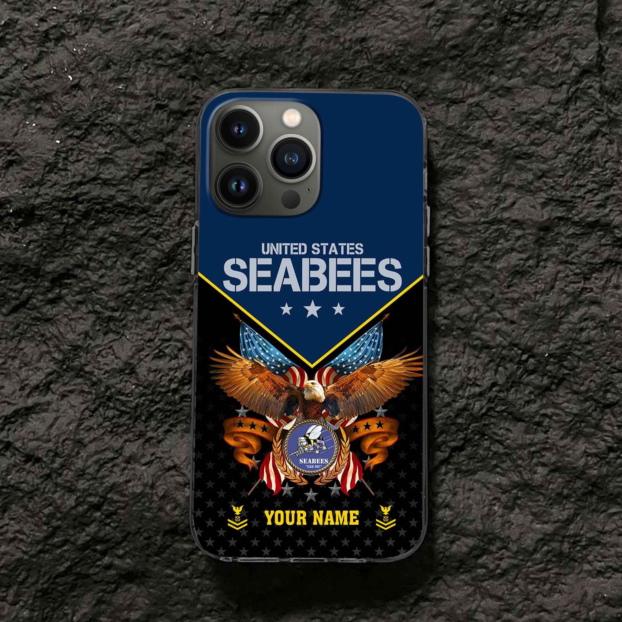 Unique Custom Name, Rank, US Seabees Phone Case VPVC506209, Gifts For Seabees Veteran, Best Gifts On Father's Day, Independence Day, Veterans Day.