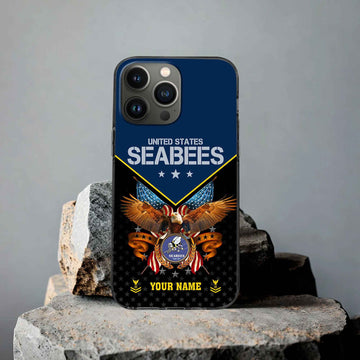 Unique Custom Name, Rank, US Seabees Phone Case VPVC506209, Gifts For Seabees Veteran, Best Gifts On Father's Day, Independence Day, Veterans Day.