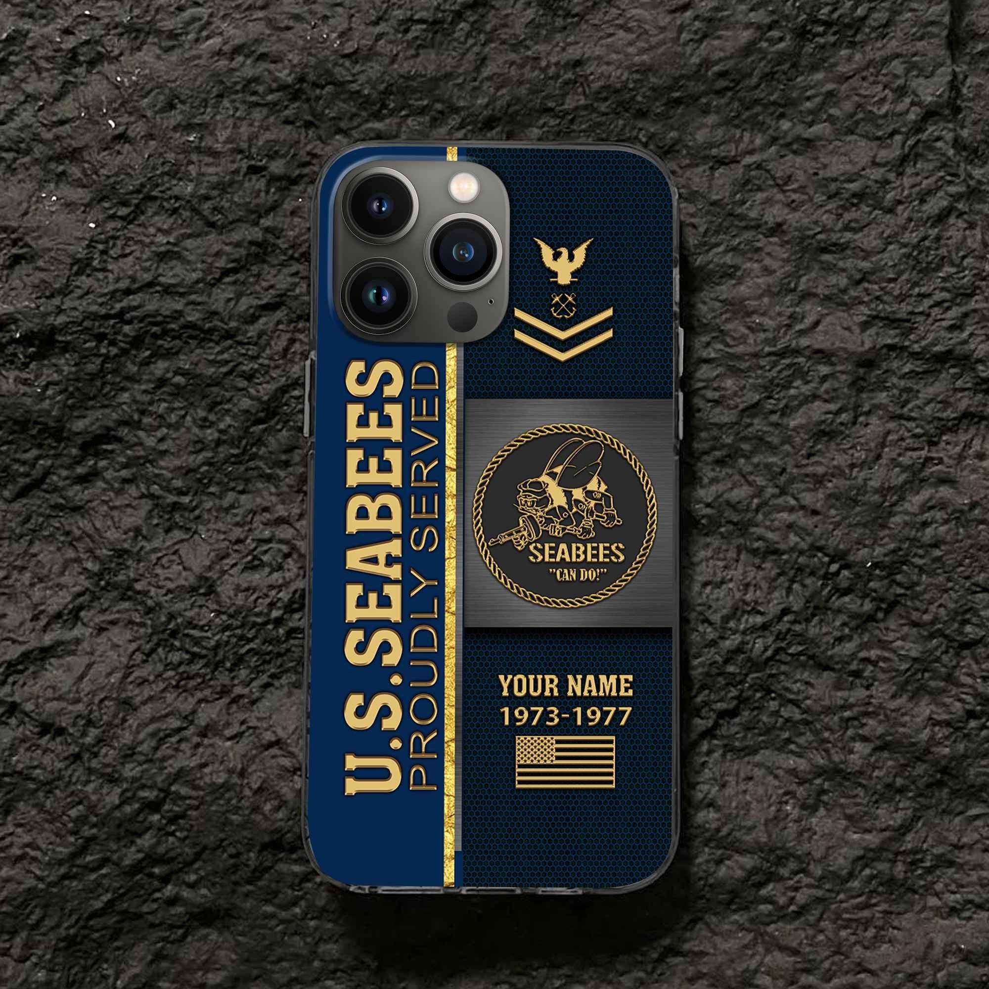 Premium Custom US Seabees Phone Case VPVC506309, Gifts For Seabees Veteran, Best Gifts On Father's Day, Armed Forces Day, Independence Day, Veterans Day.