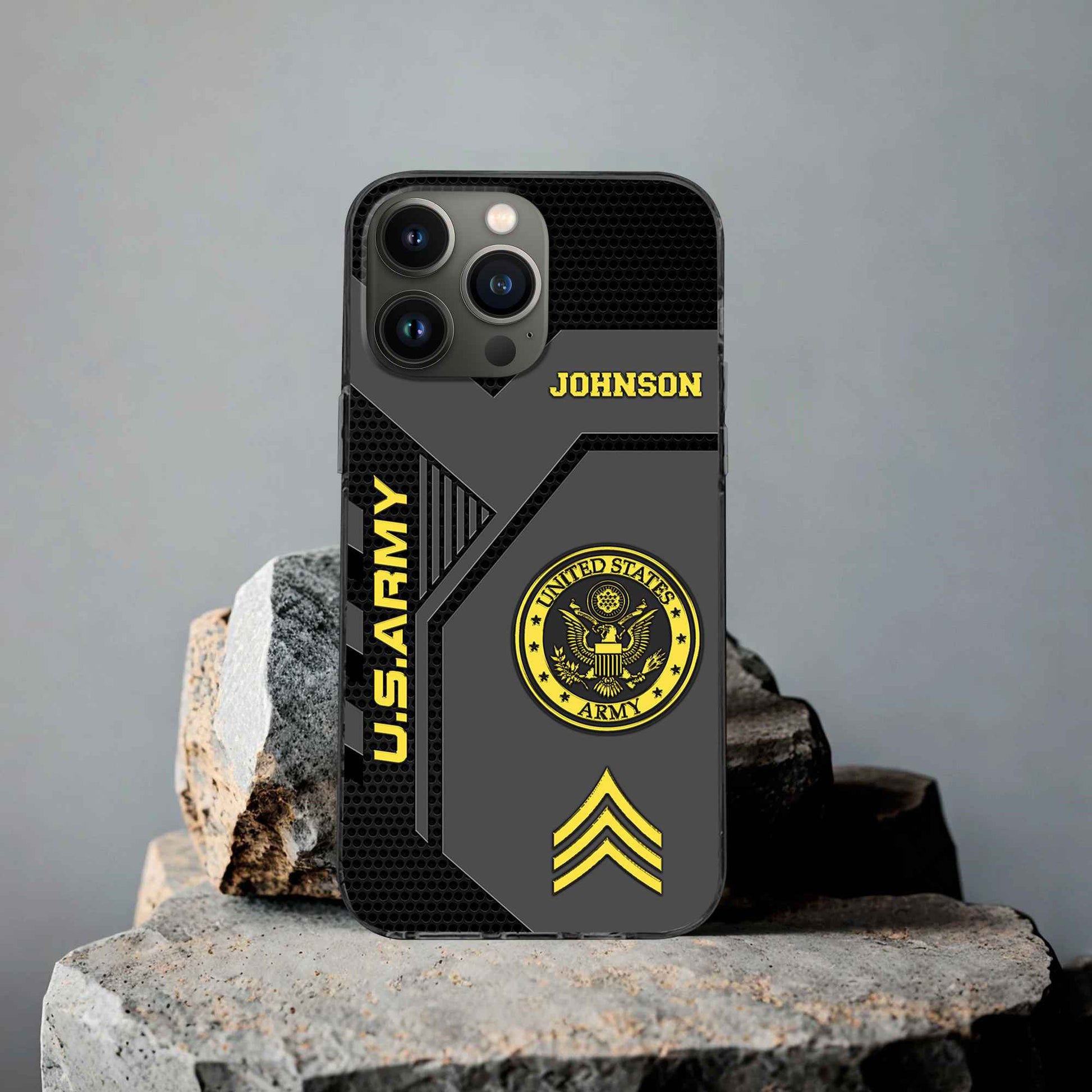 Premium US Army Phone Case VPVC506601, Custom Name, Rank, Gifts For Army Veteran, Best Gifts On Father's Day, Armed Forces Day, Independence Day, Veterans Day.