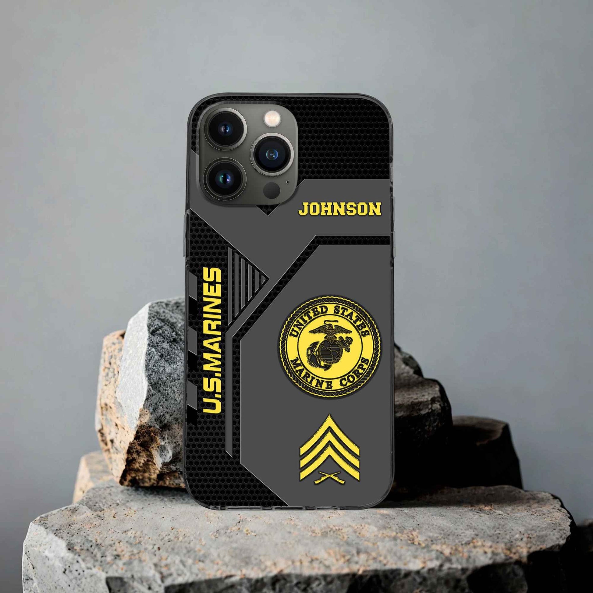 Premium USMC Phone Case VPVC506603, Custom Name, Rank, Gifts For Marine Veteran, Best Gifts On Father's Day, Armed Forces Day, Independence Day, Veterans Day.