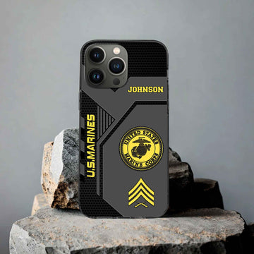 Premium USMC Phone Case VPVC506603, Custom Name, Rank, Gifts For Marine Veteran, Best Gifts On Father's Day, Armed Forces Day, Independence Day, Veterans Day.