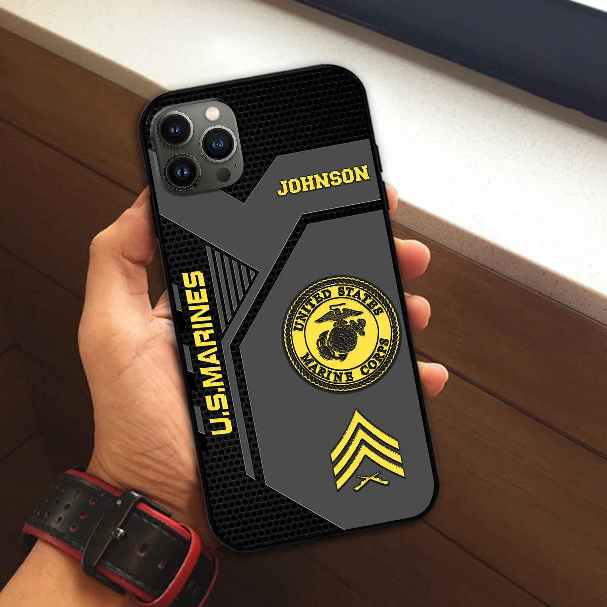 Premium USMC Phone Case VPVC506603, Custom Name, Rank, Gifts For Marine Veteran, Best Gifts On Father's Day, Armed Forces Day, Independence Day, Veterans Day.