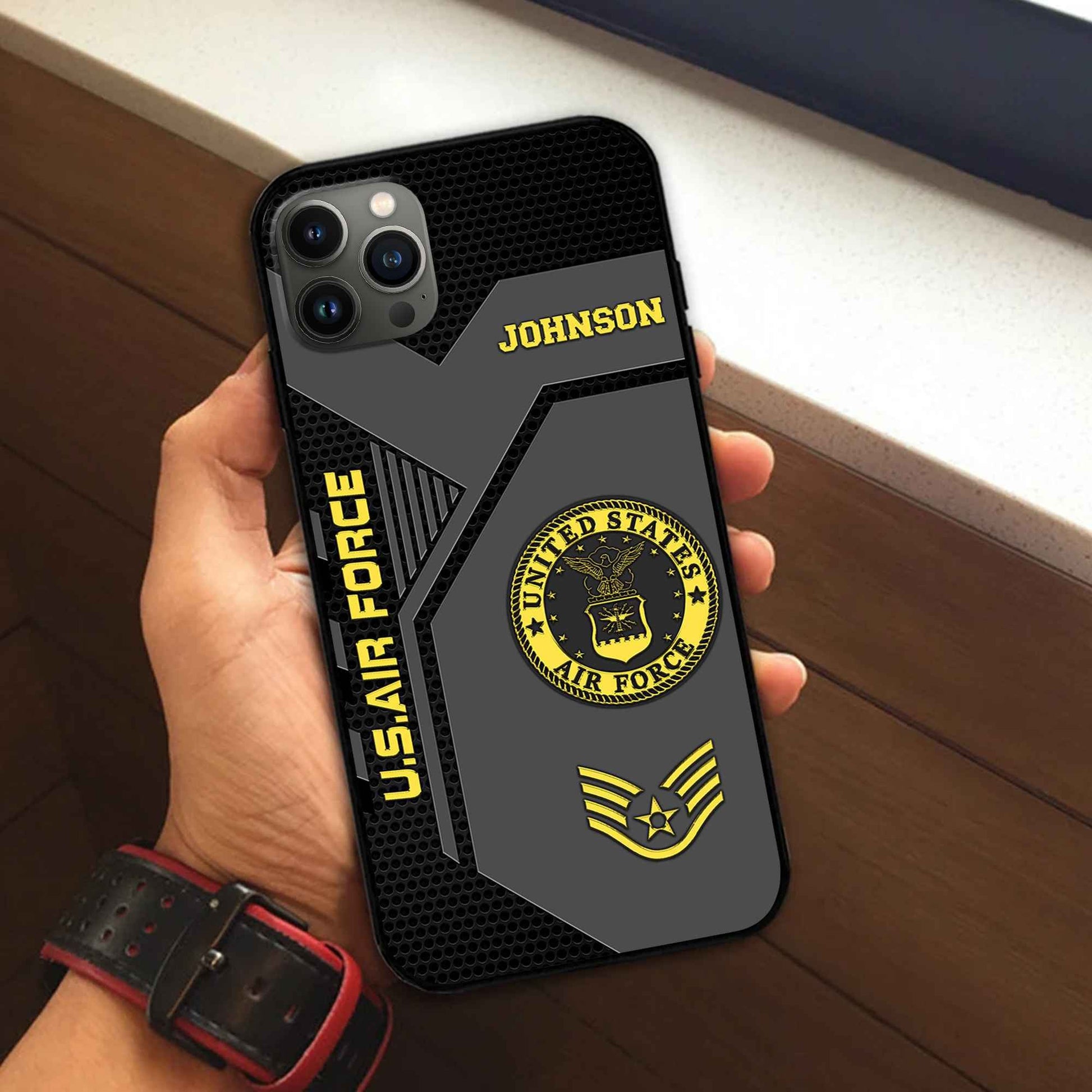 Premium USAF Phone Case VPVC506604, Custom Name, Rank, Gifts For Air Force Veteran, Best Gifts On Father's Day, Armed Forces Day, Independence Day, Veterans Day.