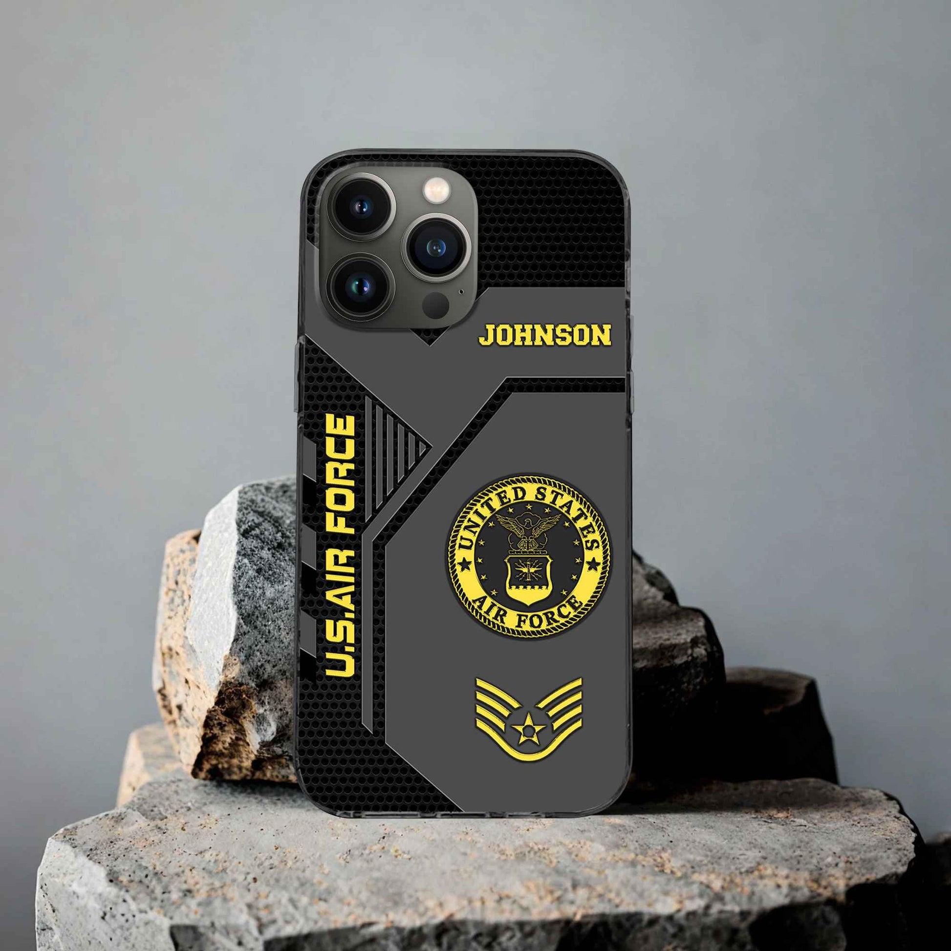 Premium USAF Phone Case VPVC506604, Custom Name, Rank, Gifts For Air Force Veteran, Best Gifts On Father's Day, Armed Forces Day, Independence Day, Veterans Day.
