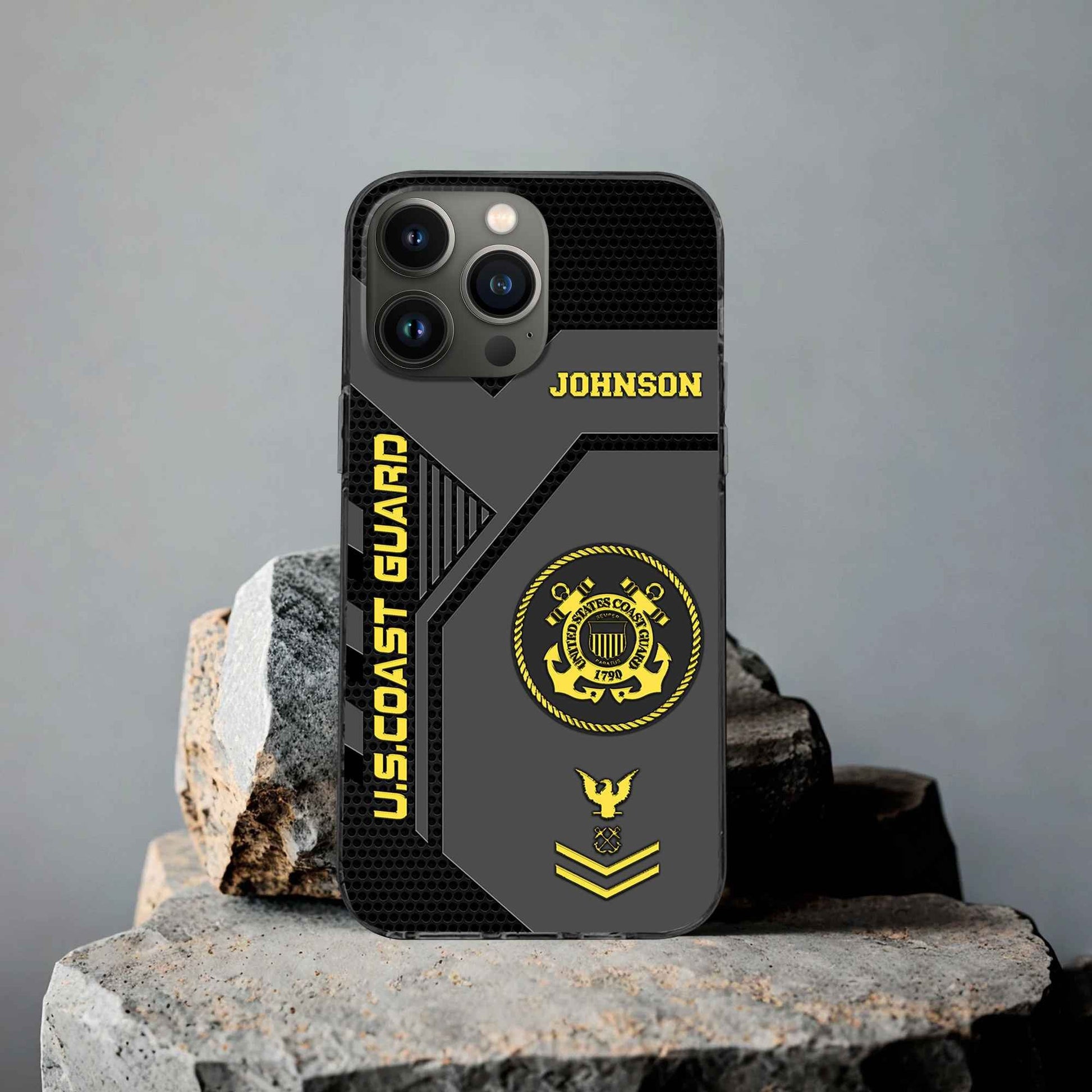 Premium USCG Phone Case VPVC506605, Custom Name, Rank, Gifts For Coast Guard Veteran, Best Gifts On Father's Day, Armed Forces Day, Independence Day, Veterans Day.