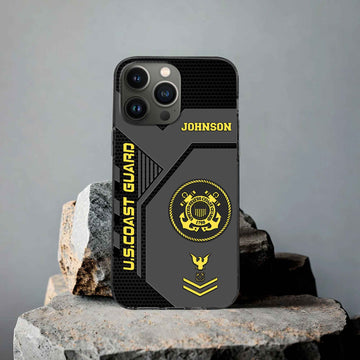 Premium USCG Phone Case VPVC506605, Custom Name, Rank, Gifts For Coast Guard Veteran, Best Gifts On Father's Day, Armed Forces Day, Independence Day, Veterans Day.