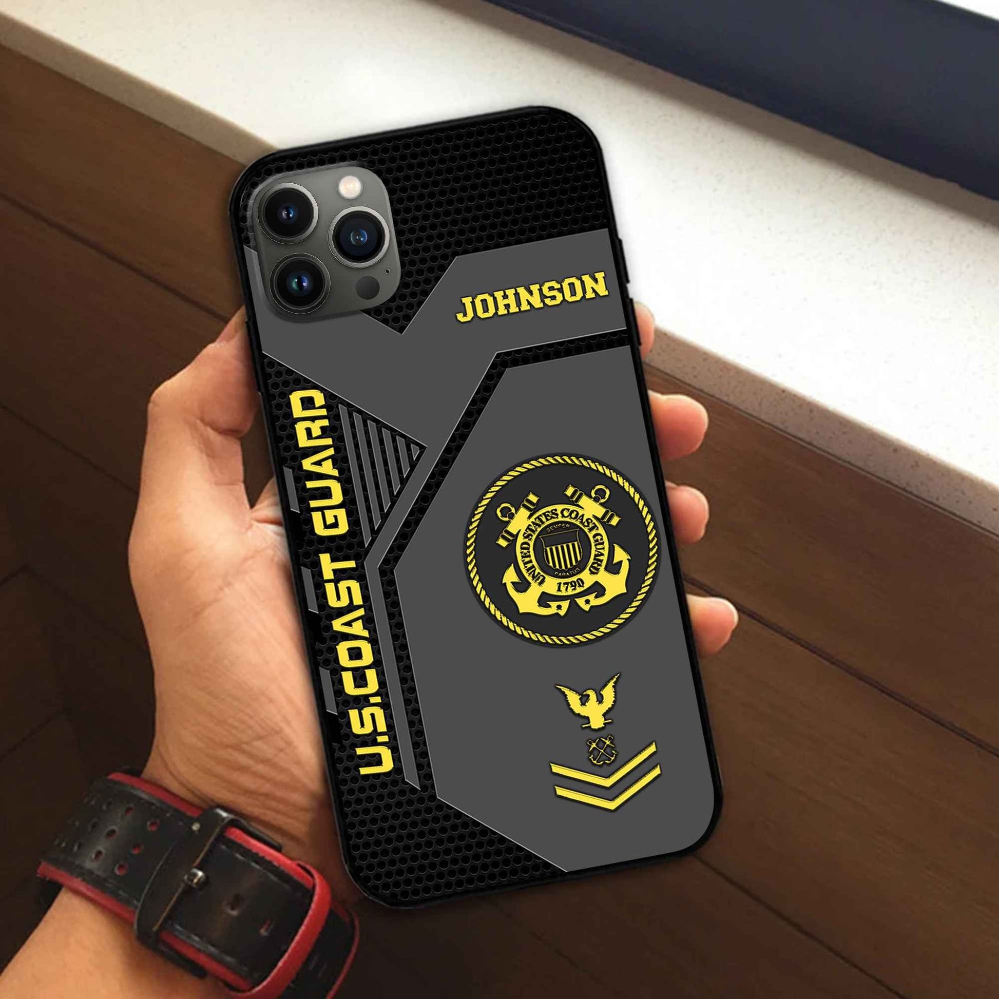 Premium USCG Phone Case VPVC506605, Custom Name, Rank, Gifts For Coast Guard Veteran, Best Gifts On Father's Day, Armed Forces Day, Independence Day, Veterans Day.