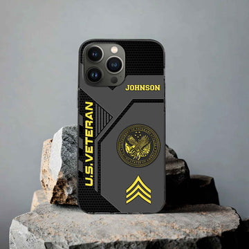 Premium US Veteran Phone Case VPVC506607, Custom Name, Rank, Gifts For US Veteran, Best Gifts On Father's Day, Armed Forces Day, Independence Day, Veterans Day.