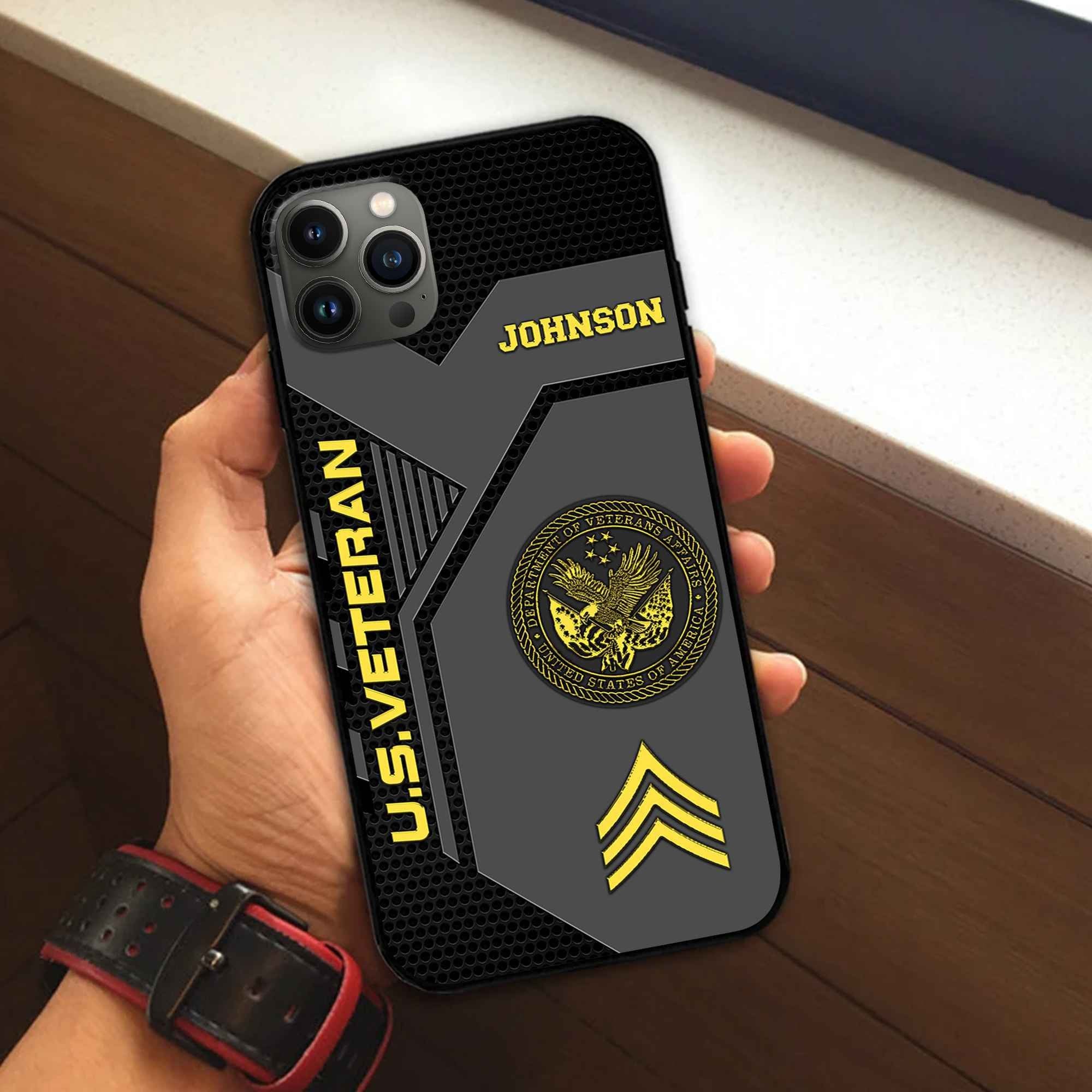 Premium US Veteran Phone Case VPVC506607, Custom Name, Rank, Gifts For US Veteran, Best Gifts On Father's Day, Armed Forces Day, Independence Day, Veterans Day.