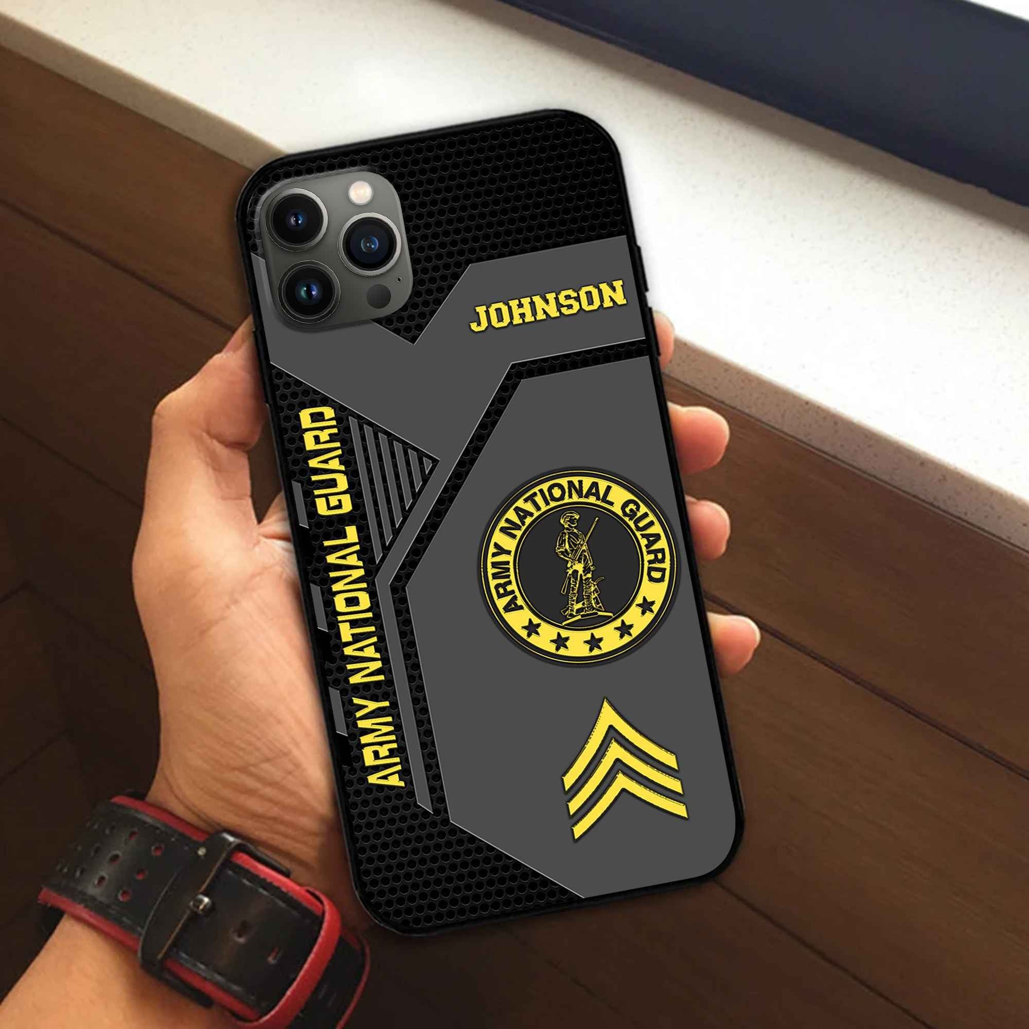 Premium US Army National Guard Phone Case VPVC506608, Custom Name, Rank, Gifts For Army National Guard Veteran, Best Gifts On Father's Day, Armed Forces Day, Independence Day, Veterans Day.