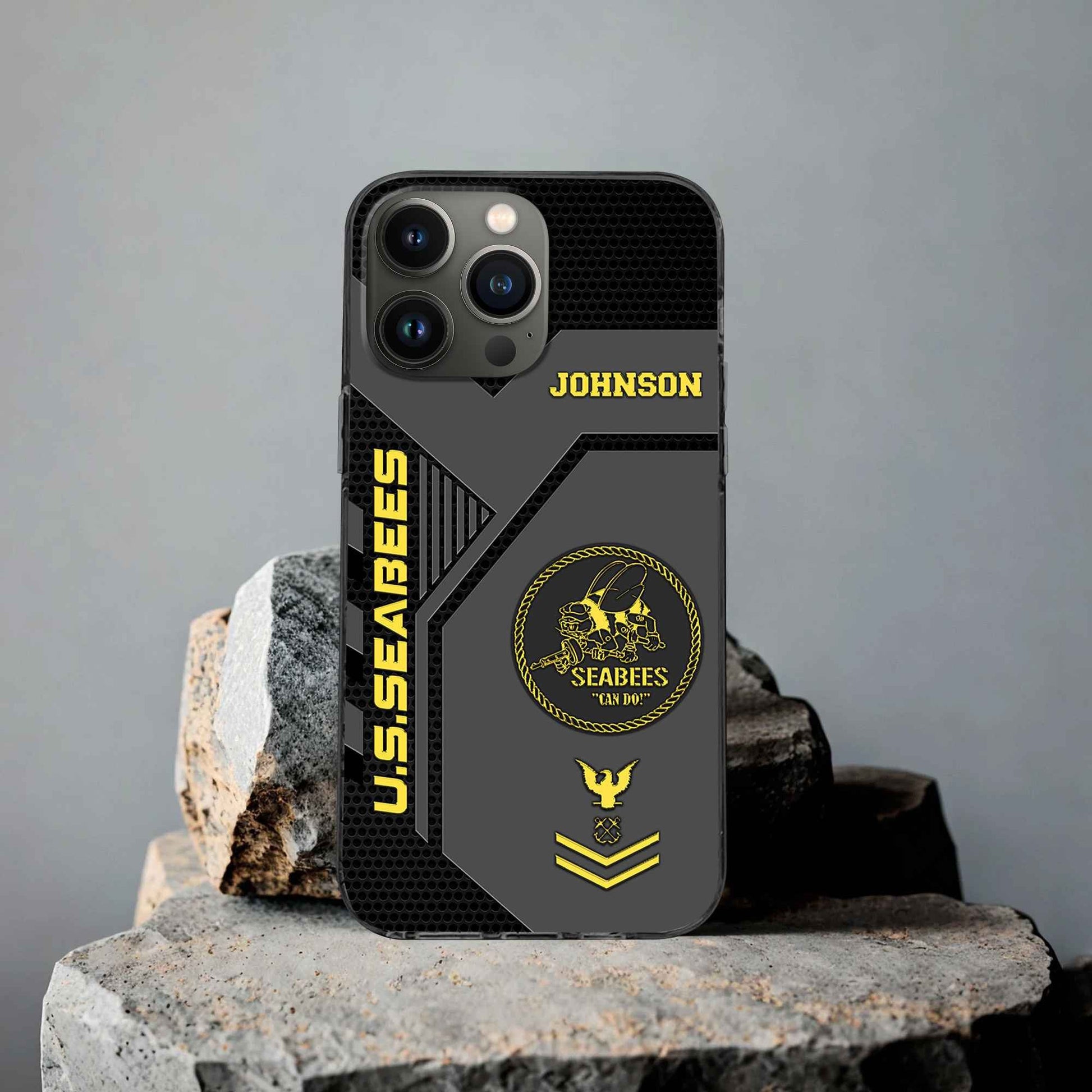 Premium US Seabees Phone Case VPVC506609, Custom Name, Rank, Gifts For US Seabees, Best Gifts On Father's Day, Armed Forces Day, Independence Day, Veterans Day.