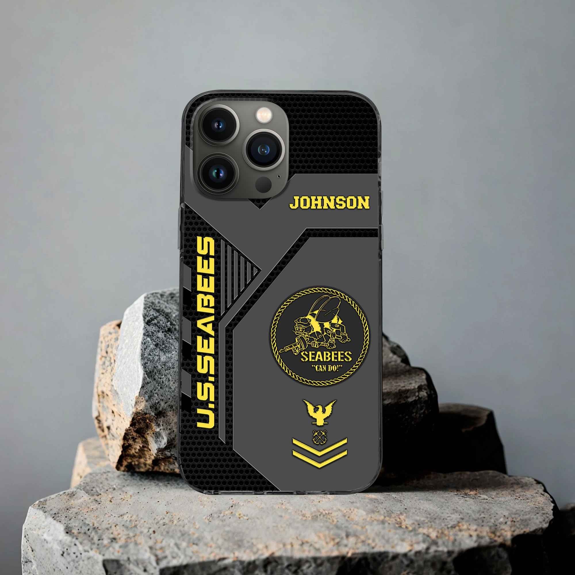 Premium US Seabees Phone Case VPVC506609, Custom Name, Rank, Gifts For US Seabees, Best Gifts On Father's Day, Armed Forces Day, Independence Day, Veterans Day.