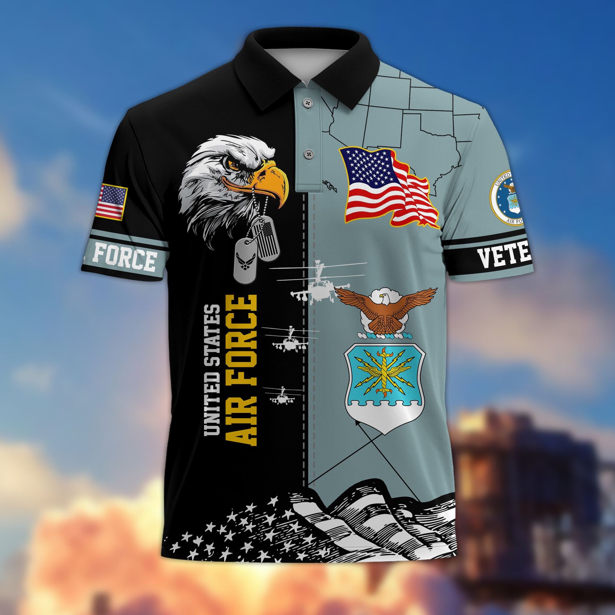 Premium US Veterans Polo Shirt BPVC270301, Gifts For US Veterans, Gifts On Father's Day, Armed Forces Day, Independence Day, Veterans Day.