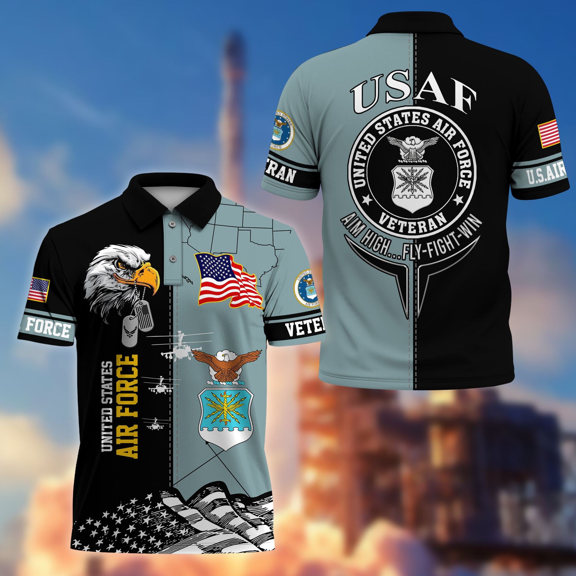 Premium US Veterans Polo Shirt BPVC270301, Gifts For US Veterans, Gifts On Father's Day, Armed Forces Day, Independence Day, Veterans Day.