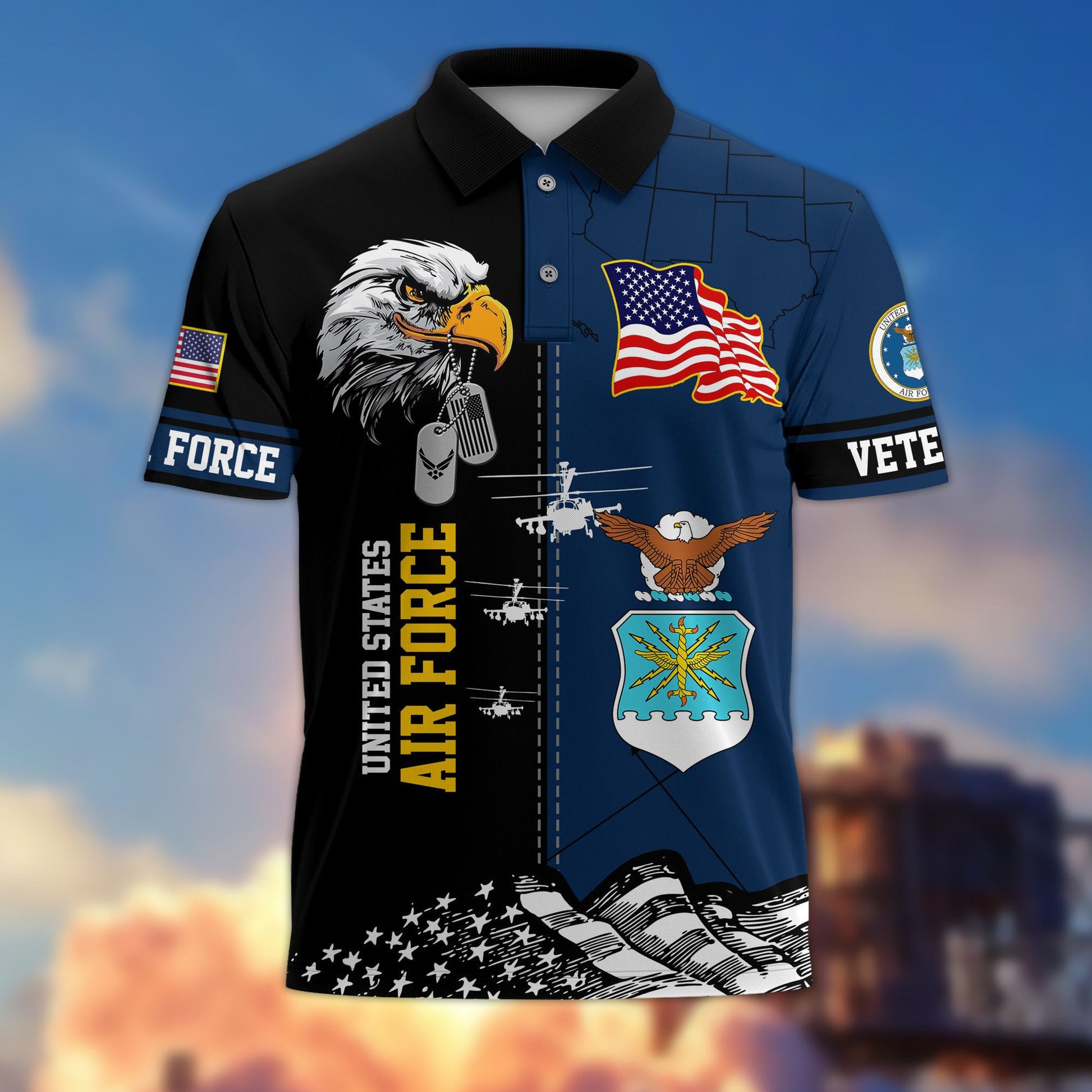 Premium US Veterans Polo Shirt BPVC270301, Gifts For US Veterans, Gifts On Father's Day, Armed Forces Day, Independence Day, Veterans Day.