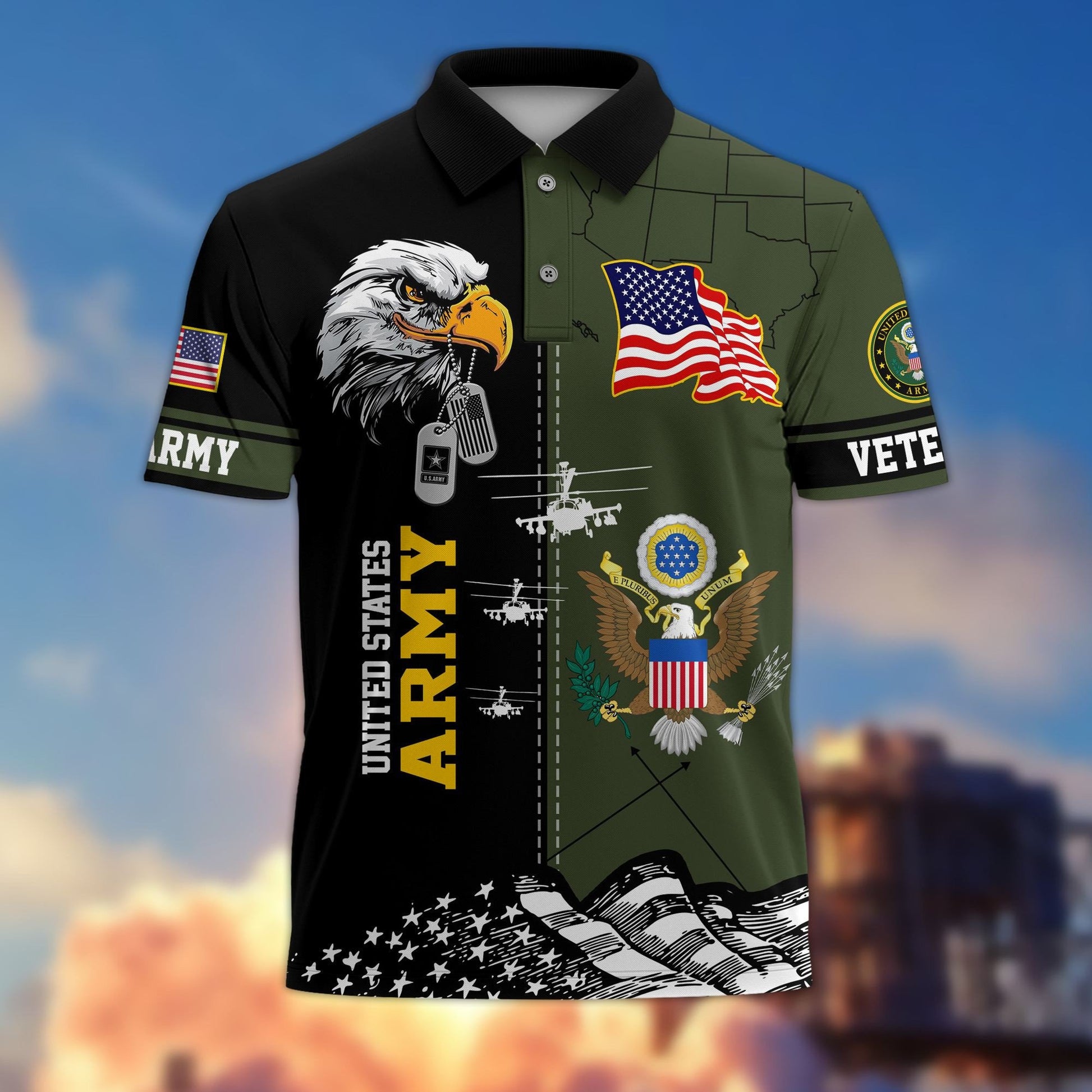 Premium US Veterans Polo Shirt BPVC270301, Gifts For US Veterans, Gifts On Father's Day, Armed Forces Day, Independence Day, Veterans Day.