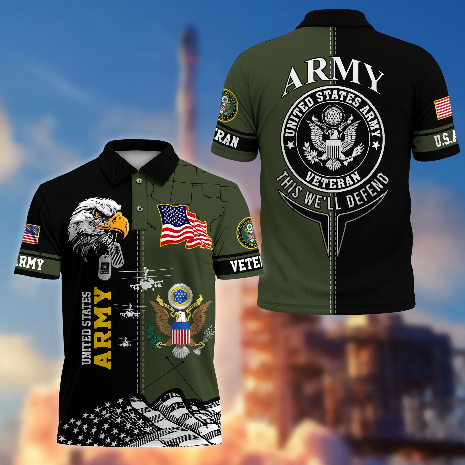 Premium US Veterans Polo Shirt BPVC270301, Gifts For US Veterans, Gifts On Father's Day, Armed Forces Day, Independence Day, Veterans Day.