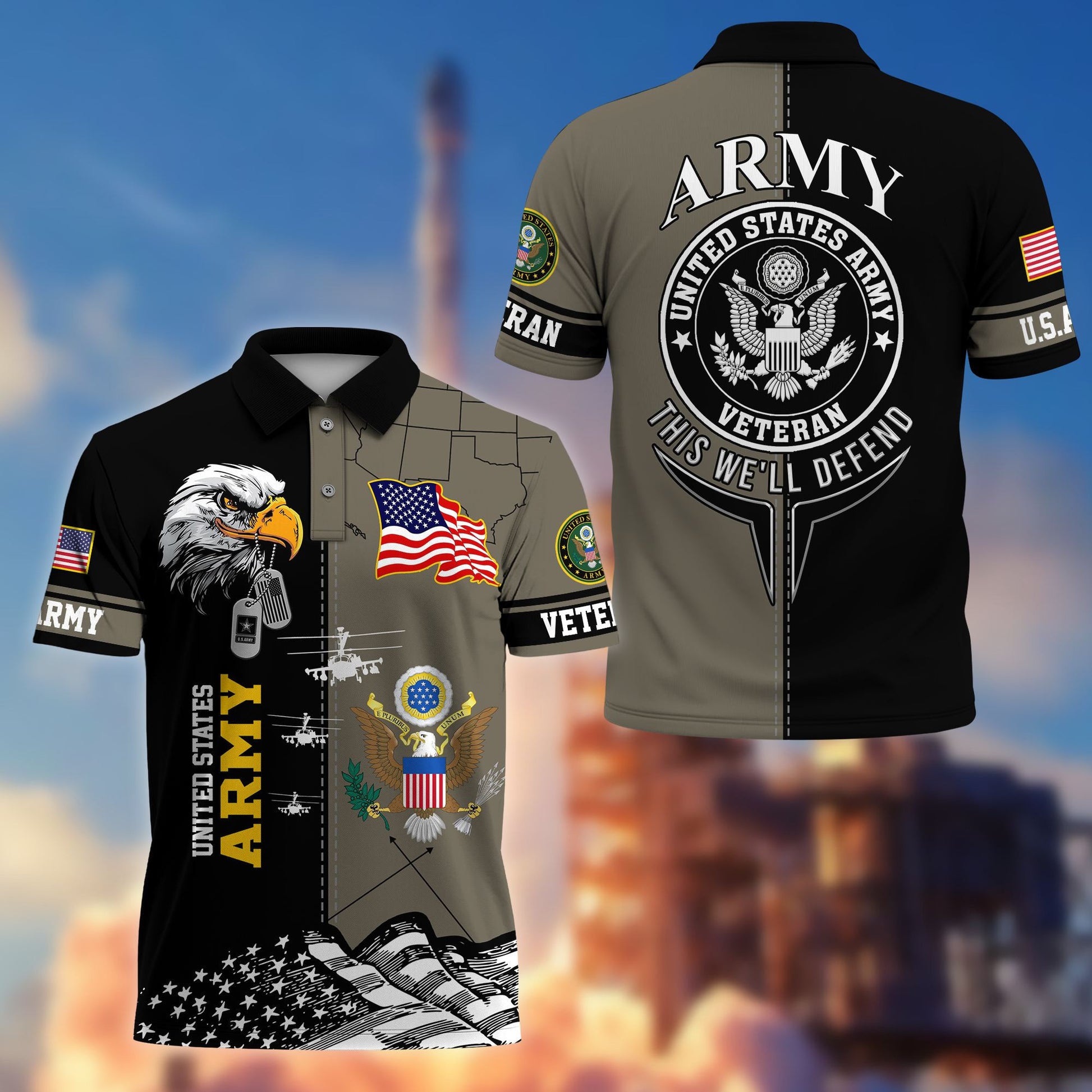 Premium US Veterans Polo Shirt BPVC270301, Gifts For US Veterans, Gifts On Father's Day, Armed Forces Day, Independence Day, Veterans Day.