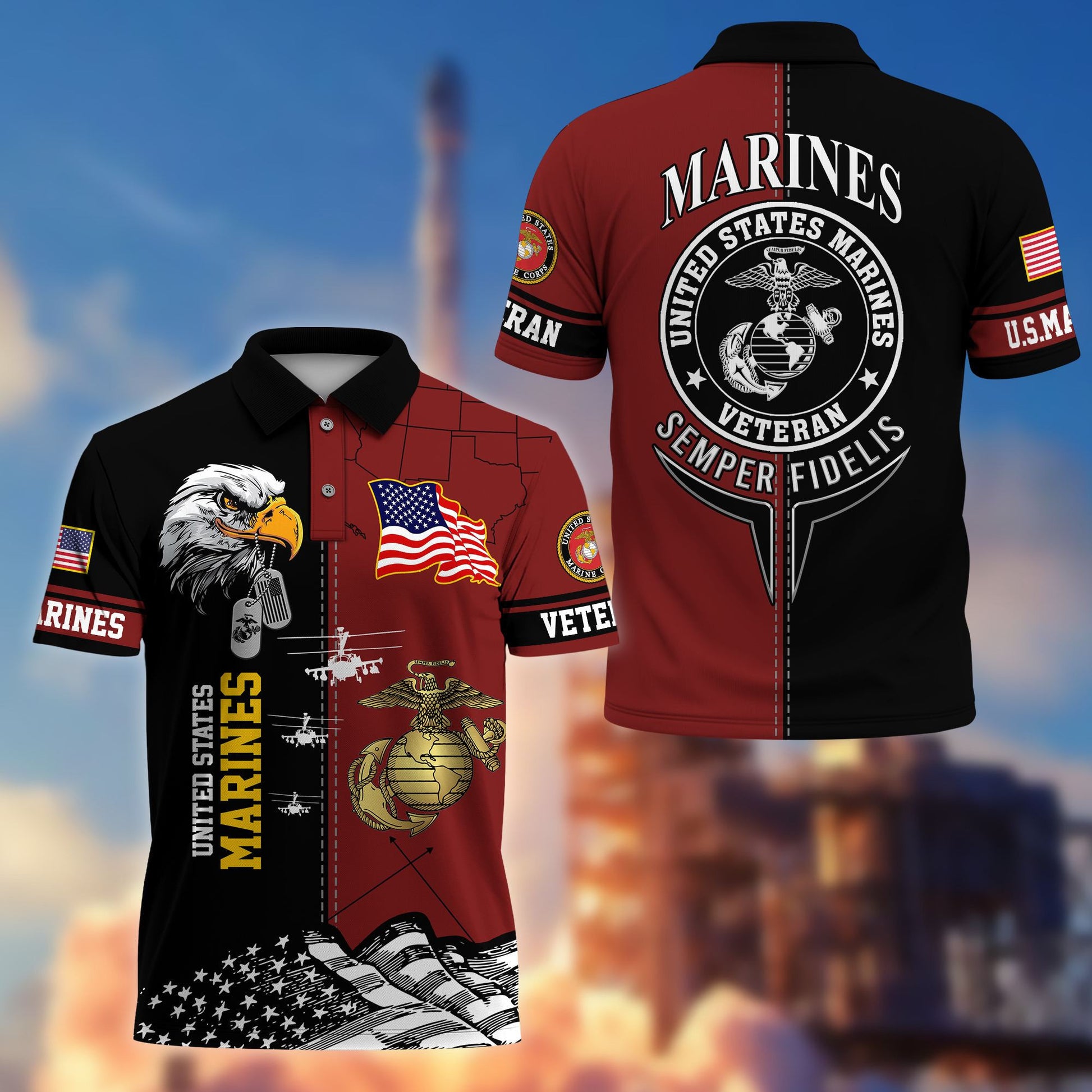 Premium US Veterans Polo Shirt BPVC270301, Gifts For US Veterans, Gifts On Father's Day, Armed Forces Day, Independence Day, Veterans Day.