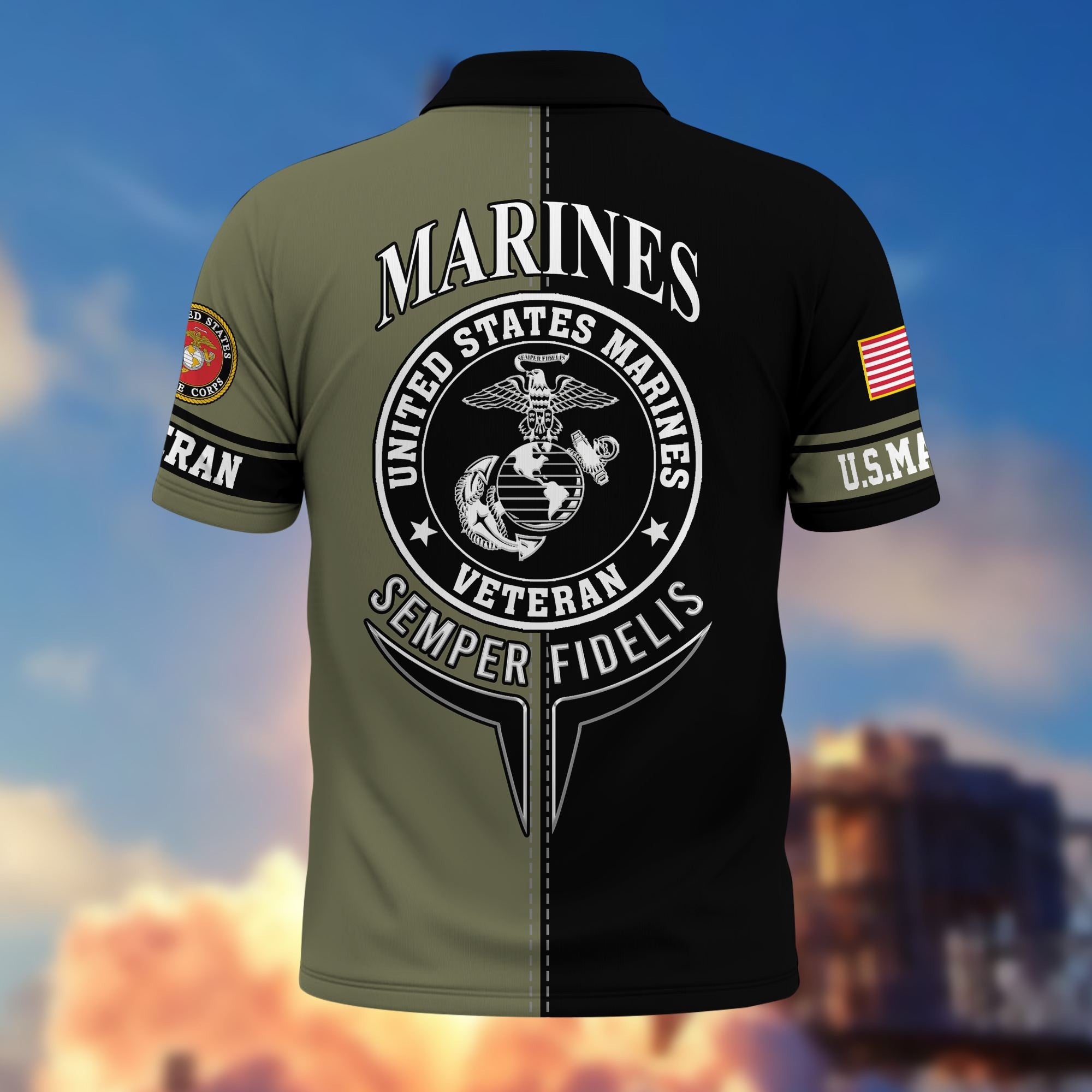 Premium US Veterans Polo Shirt BPVC270301, Gifts For US Veterans, Gifts On Father's Day, Armed Forces Day, Independence Day, Veterans Day.