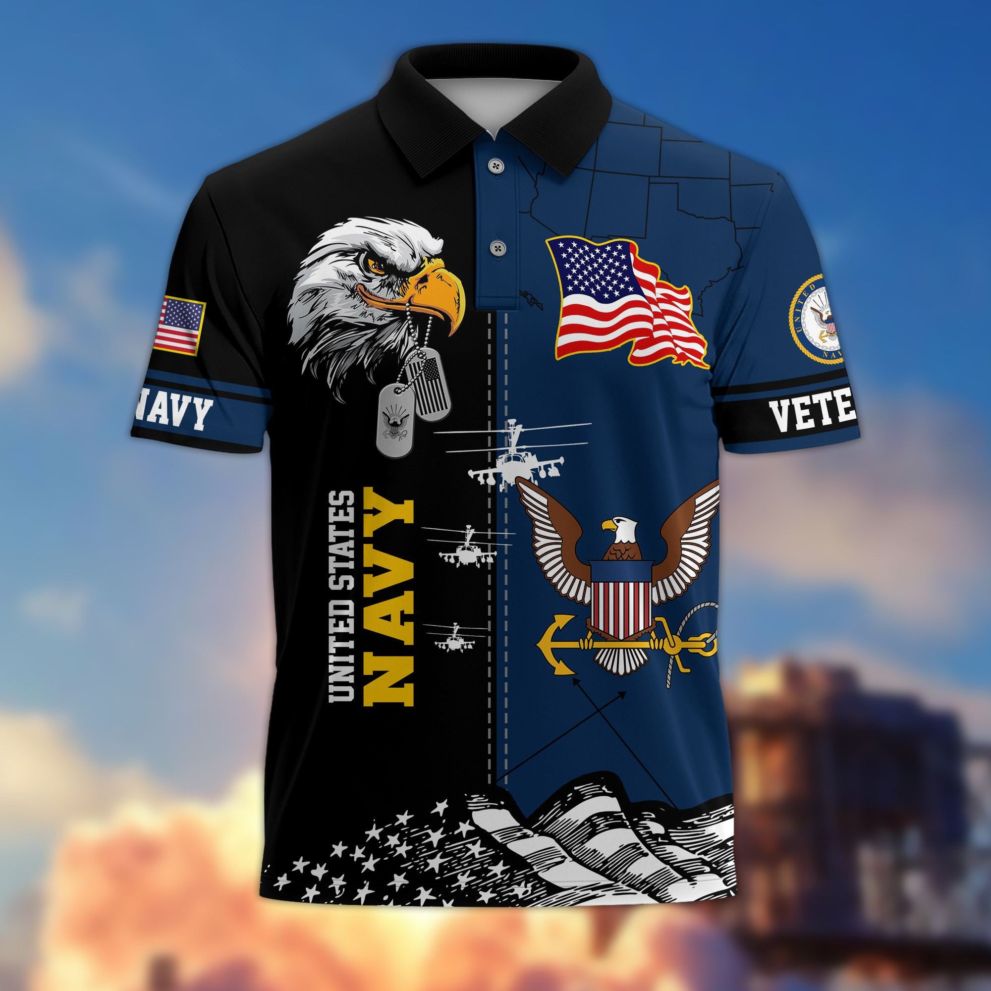 Premium US Veterans Polo Shirt BPVC270301, Gifts For US Veterans, Gifts On Father's Day, Armed Forces Day, Independence Day, Veterans Day.