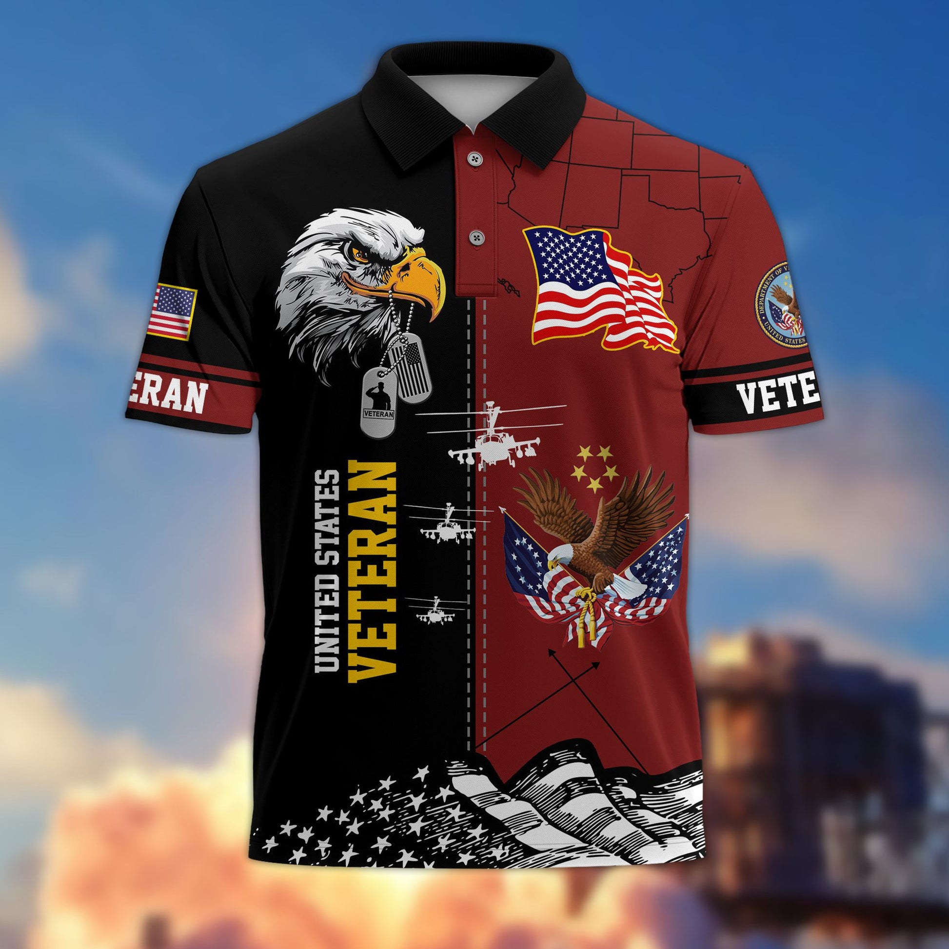 Premium US Veterans Polo Shirt BPVC270301, Gifts For US Veterans, Gifts On Father's Day, Armed Forces Day, Independence Day, Veterans Day.
