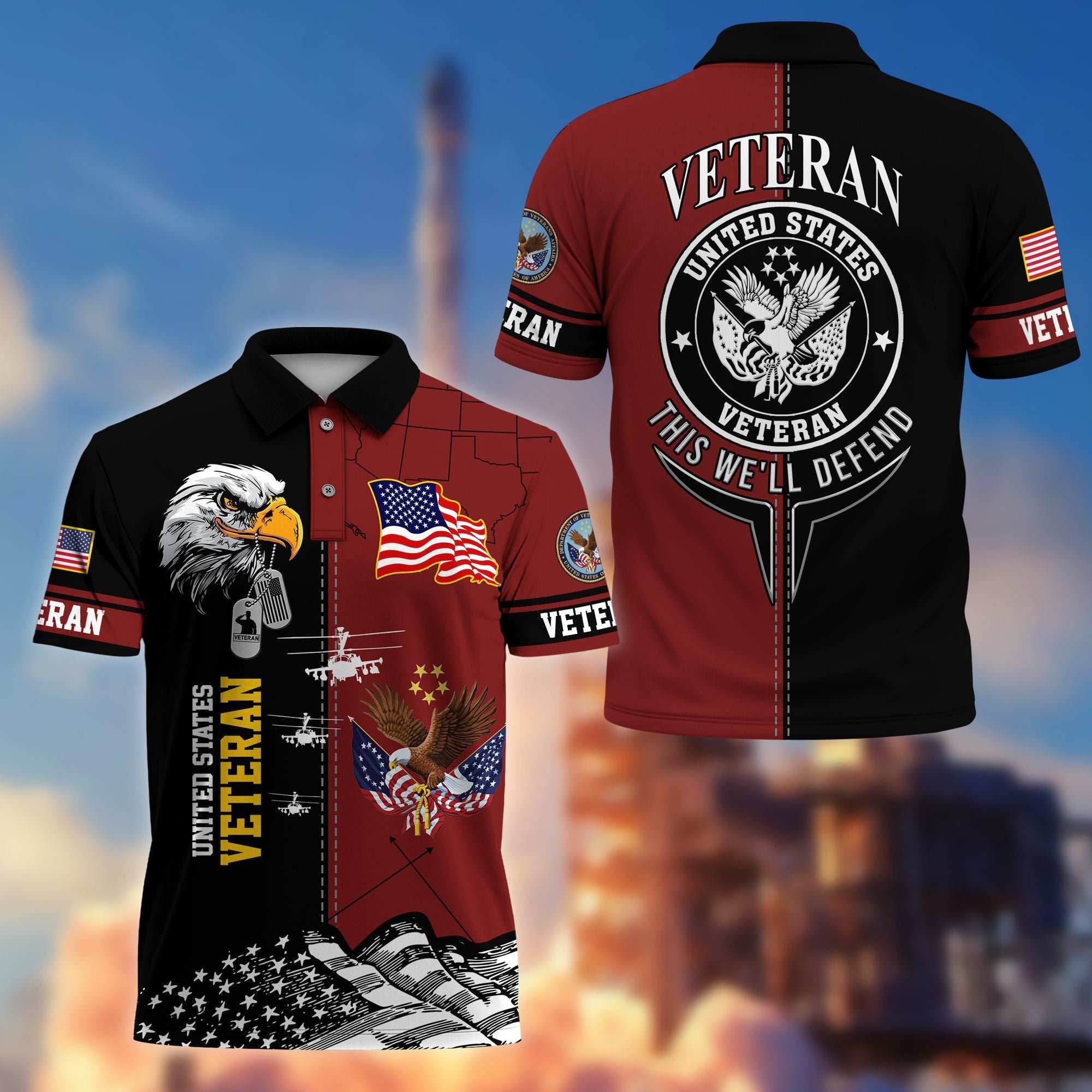 Premium US Veterans Polo Shirt BPVC270301, Gifts For US Veterans, Gifts On Father's Day, Armed Forces Day, Independence Day, Veterans Day.