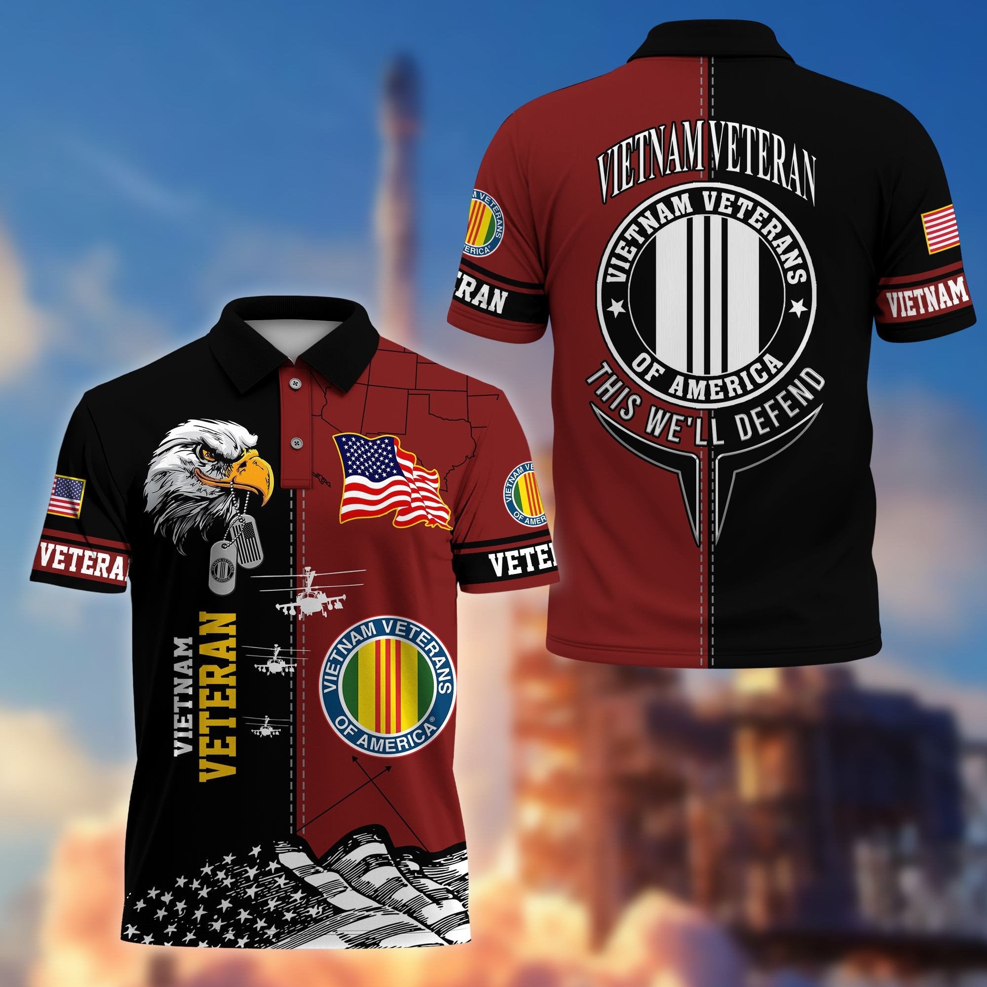 Premium US Veterans Polo Shirt BPVC270301, Gifts For US Veterans, Gifts On Father's Day, Armed Forces Day, Independence Day, Veterans Day.