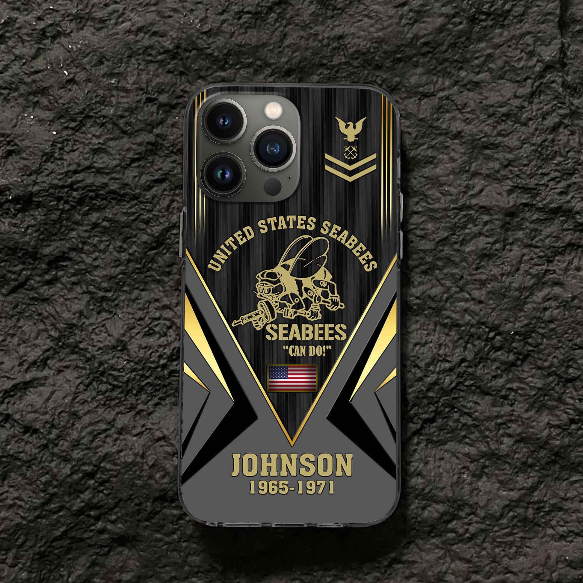 Unique Custom Name, Rank, Year, US Seabees Phone Case VPVC506809, Gifts For Seabees Veteran, Best Gifts On Father's Day, Independence Day, Veterans Day.