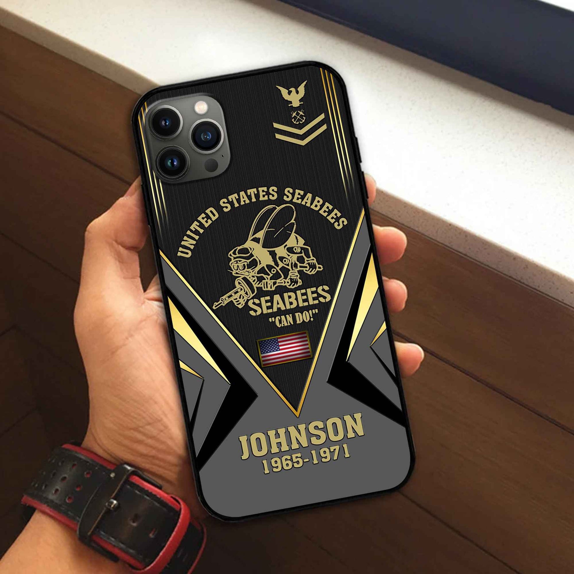 Unique Custom Name, Rank, Year, US Seabees Phone Case VPVC506809, Gifts For Seabees Veteran, Best Gifts On Father's Day, Independence Day, Veterans Day.